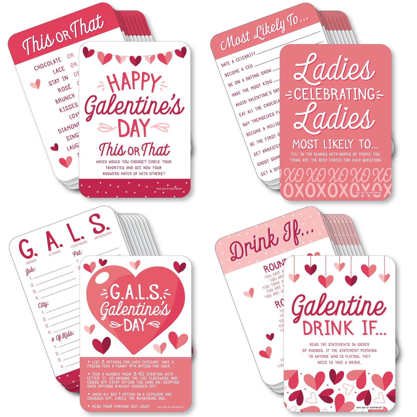 Happy Galentine’s Day Party Game Card Bundle