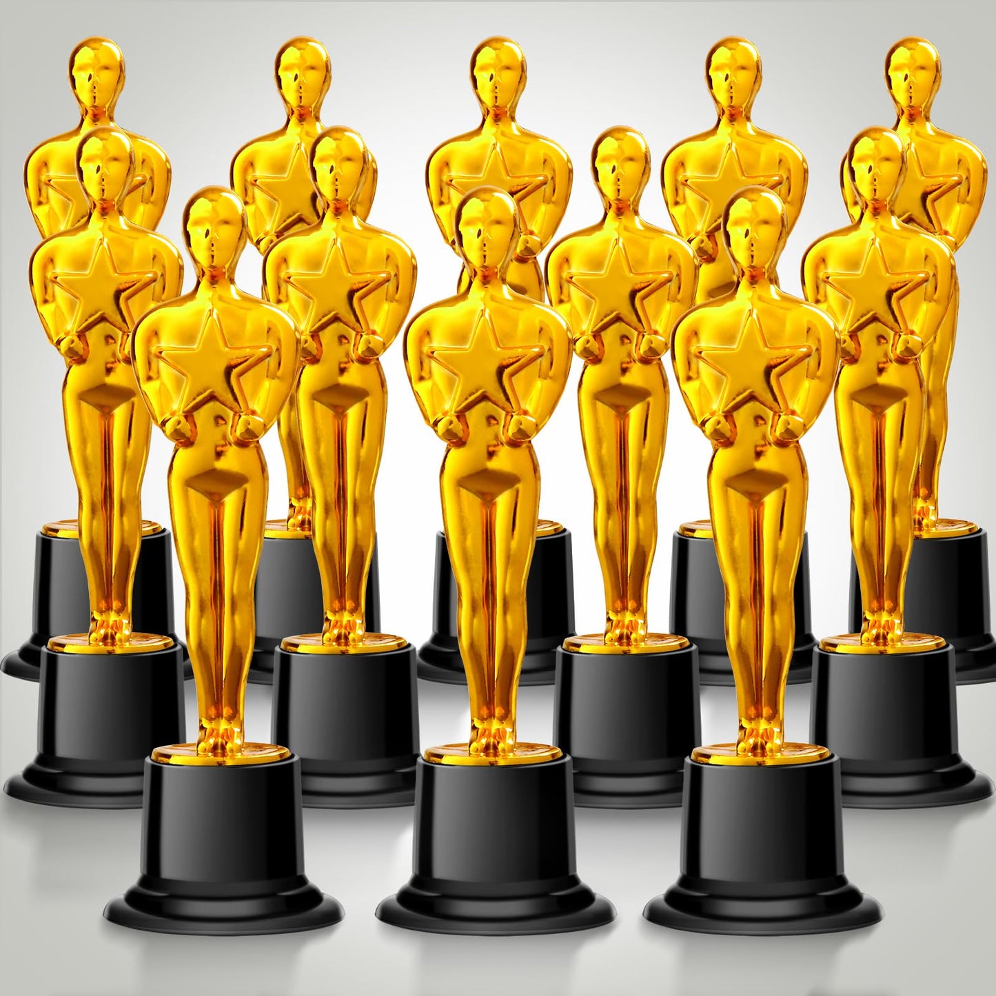 COJOSQC 12PCS Mini Plastic Trophy Award Hollywood Theme Party Decorations for contests and Parties Such as Dances Golf Movies Employee Appreciation Basketball Themes. Small Trophies.