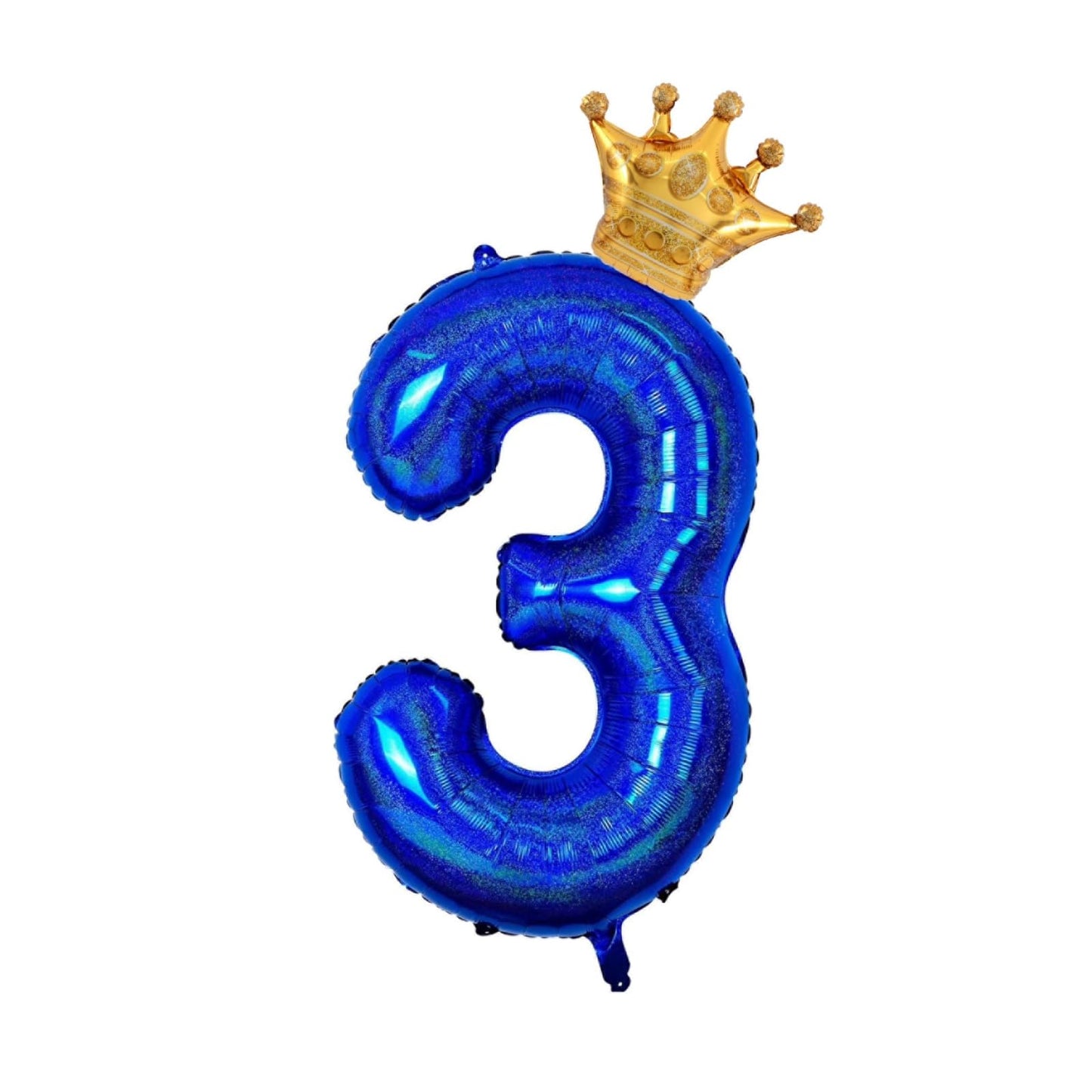 40 inch Laser Blue Crown Number 3 BalloonsGiant Large 3 Balloon 3rd Birthday Decoration Balloons ,3rd Birthday Decorations for Boy,3 Years Old Birthday Balloons Blue(Laser Blue Number 3)