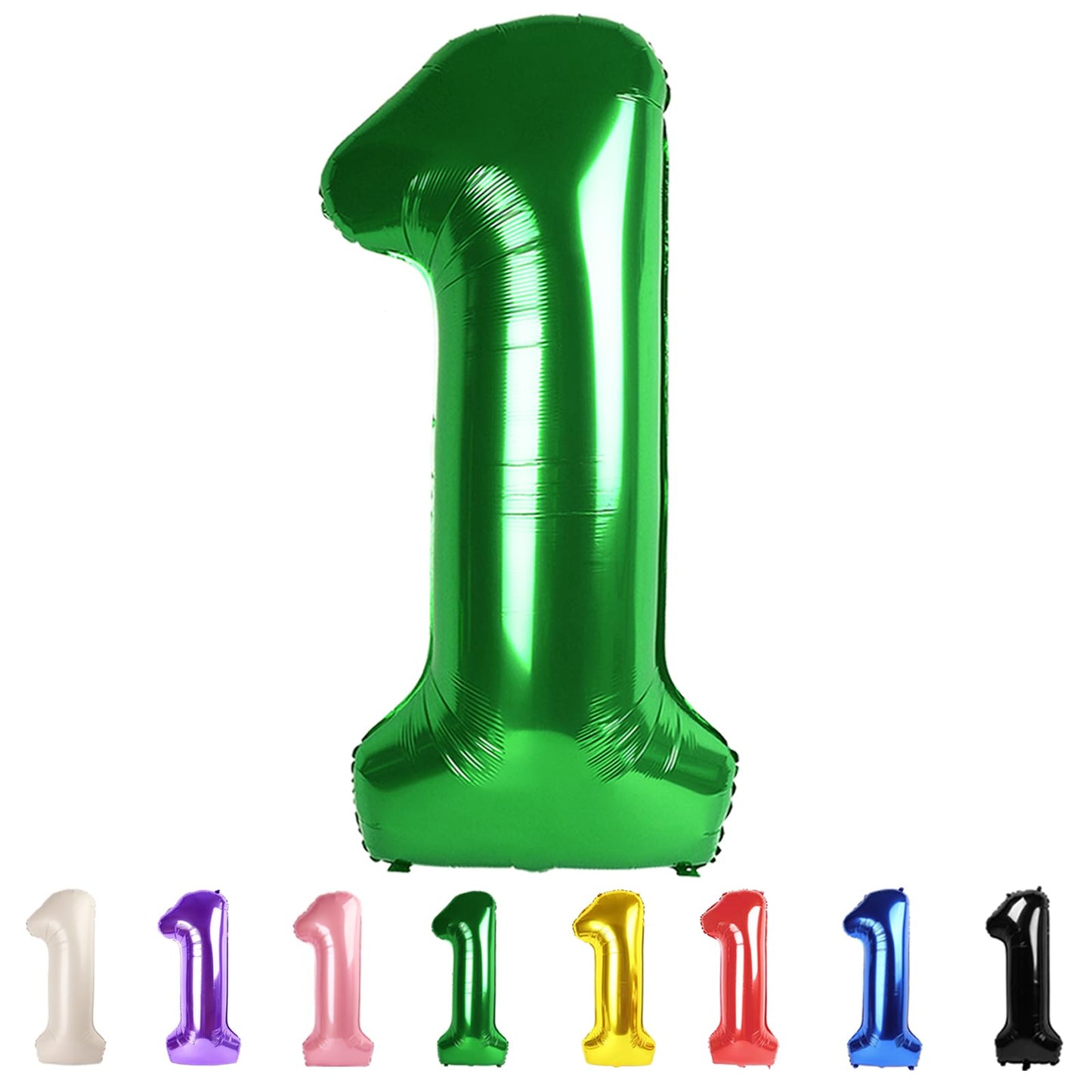 Dark Green Number 1 Giant Foil Birthday Balloon – 40 Inch