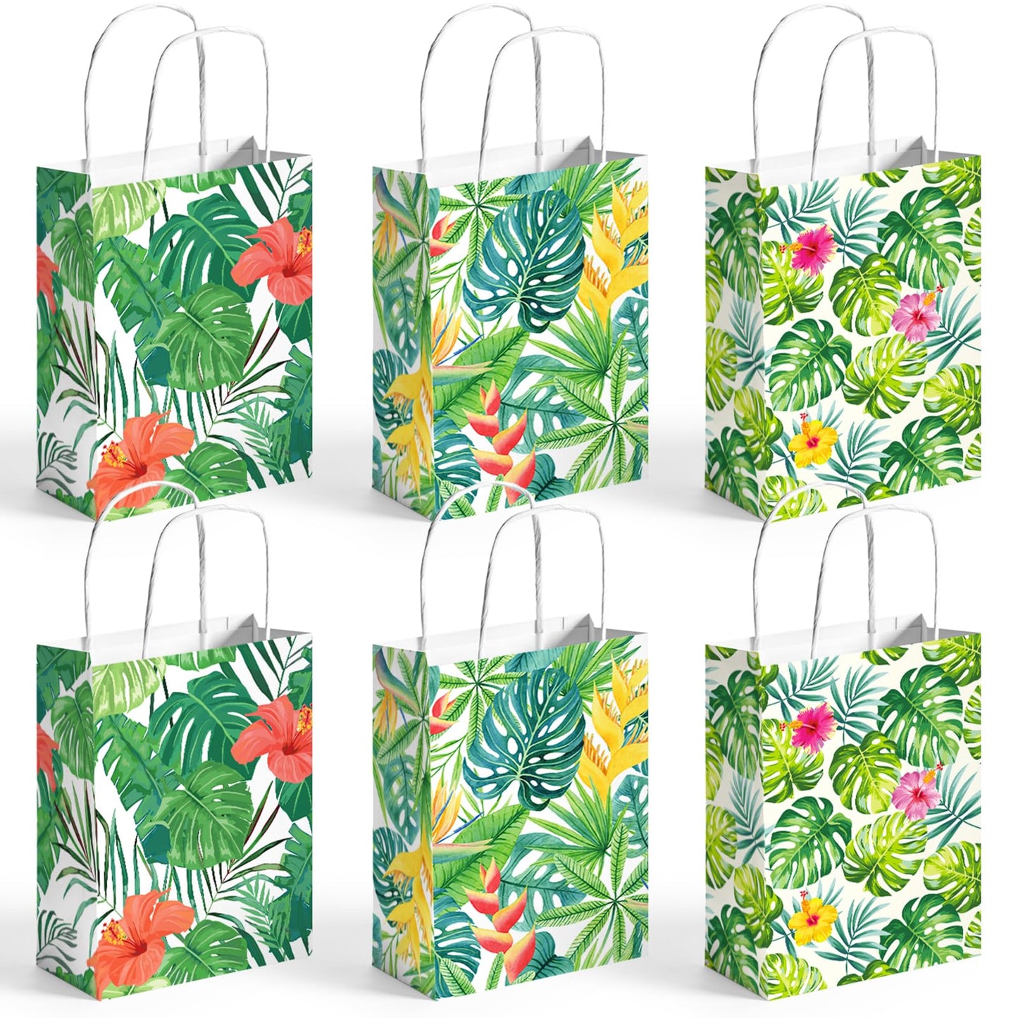Hawaiian Luau Paper Party Favor Bags - 24 ct