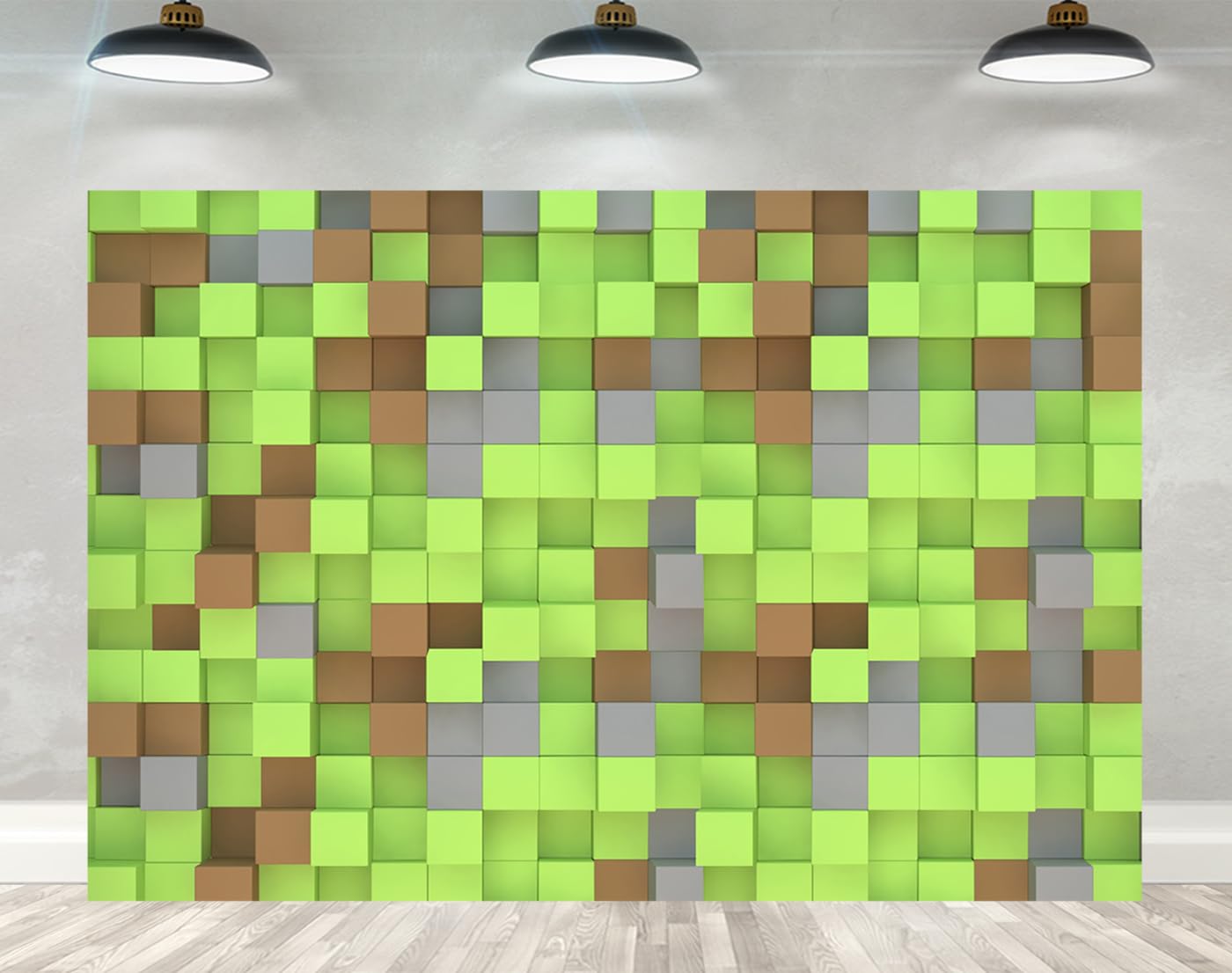 Pixel Miner Game Birthday Party Backdrop