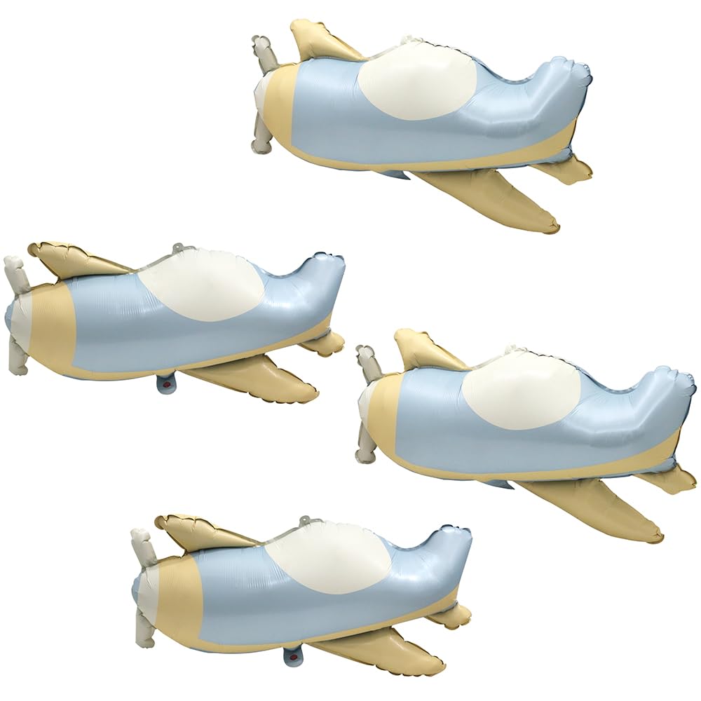 4D Matte Plane Balloons – 4 Pack, Airplane & Helicopter