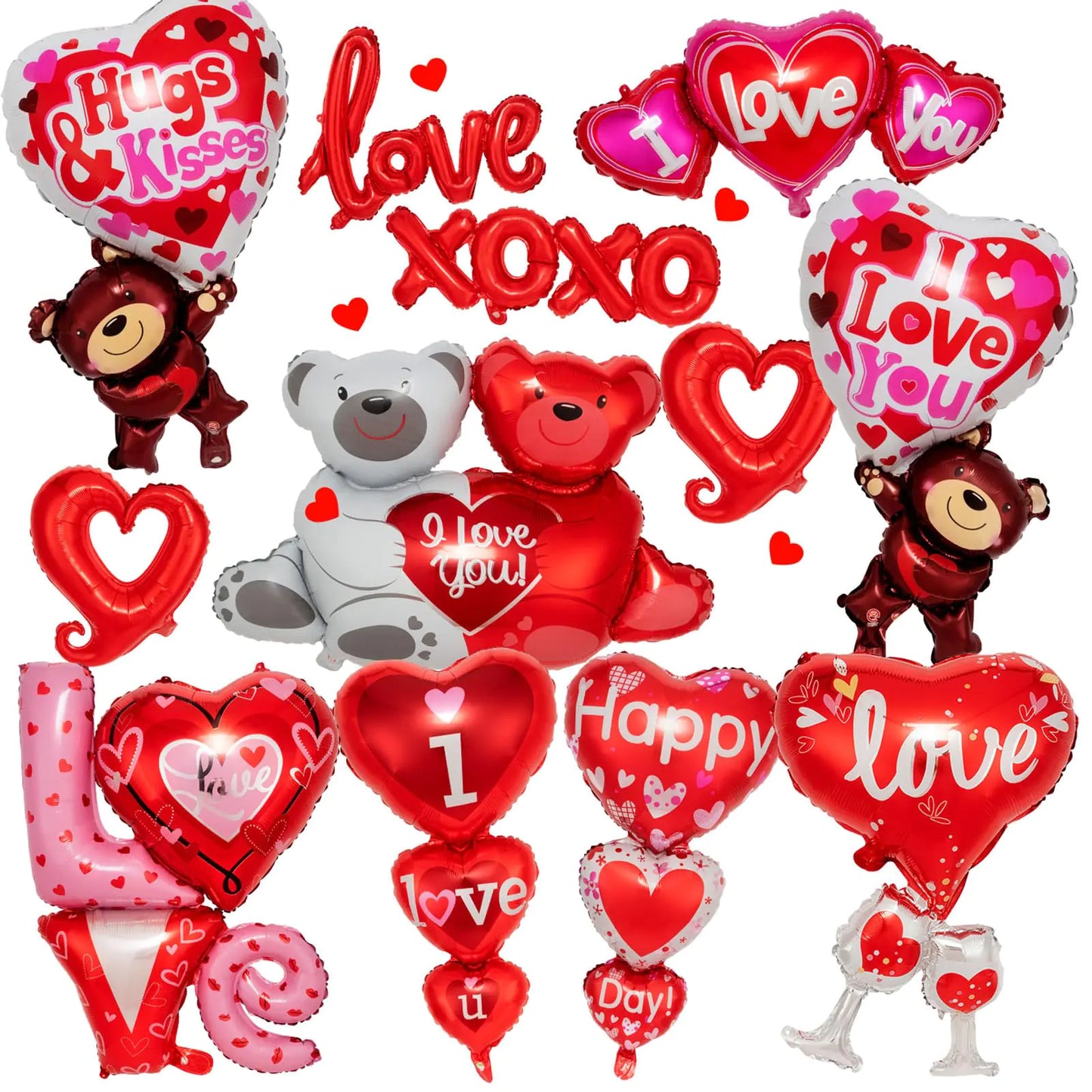 Romantic Heart Foil Balloon Set