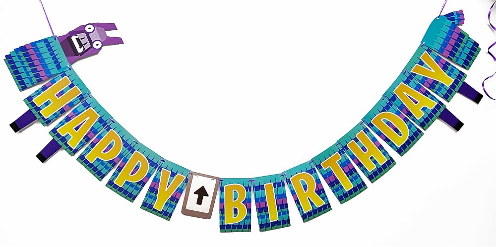 Video Game Battle Royale Party Banner for Boys Birthday