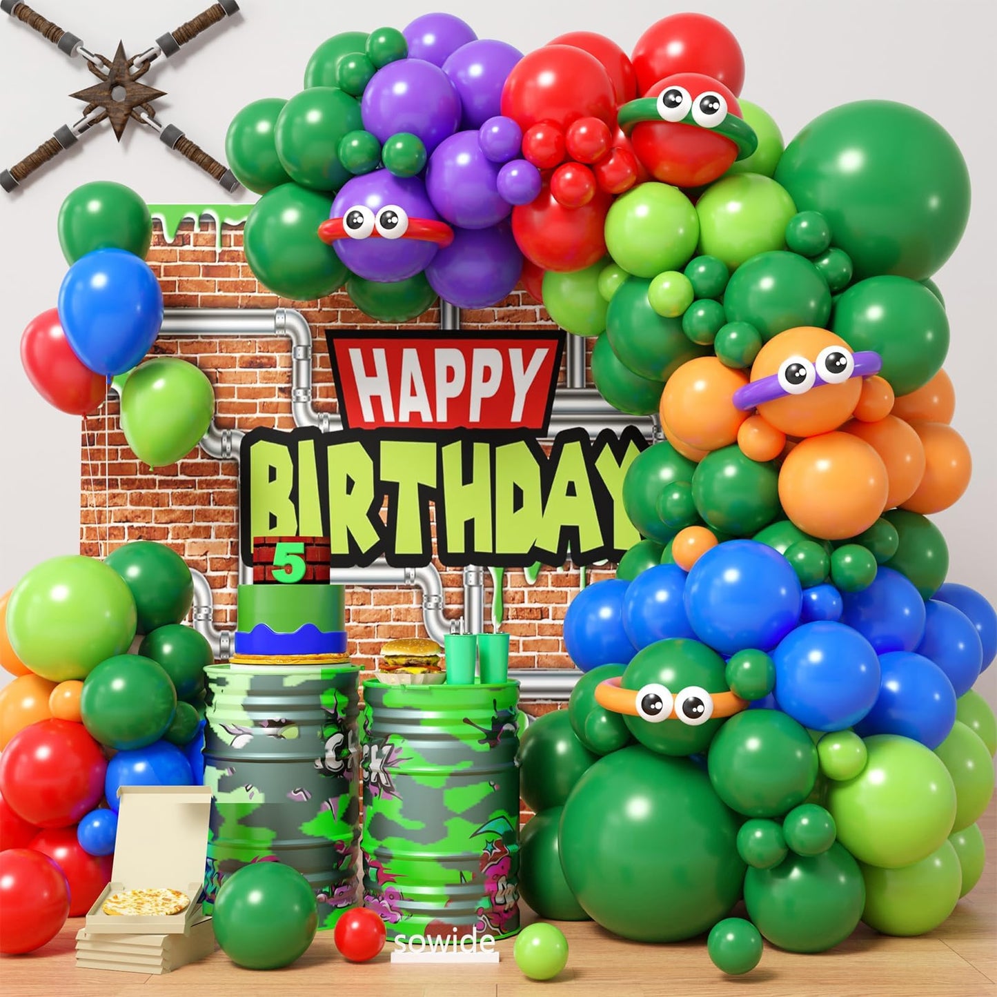 Green Turtle Gaming Balloon Arch Kit
