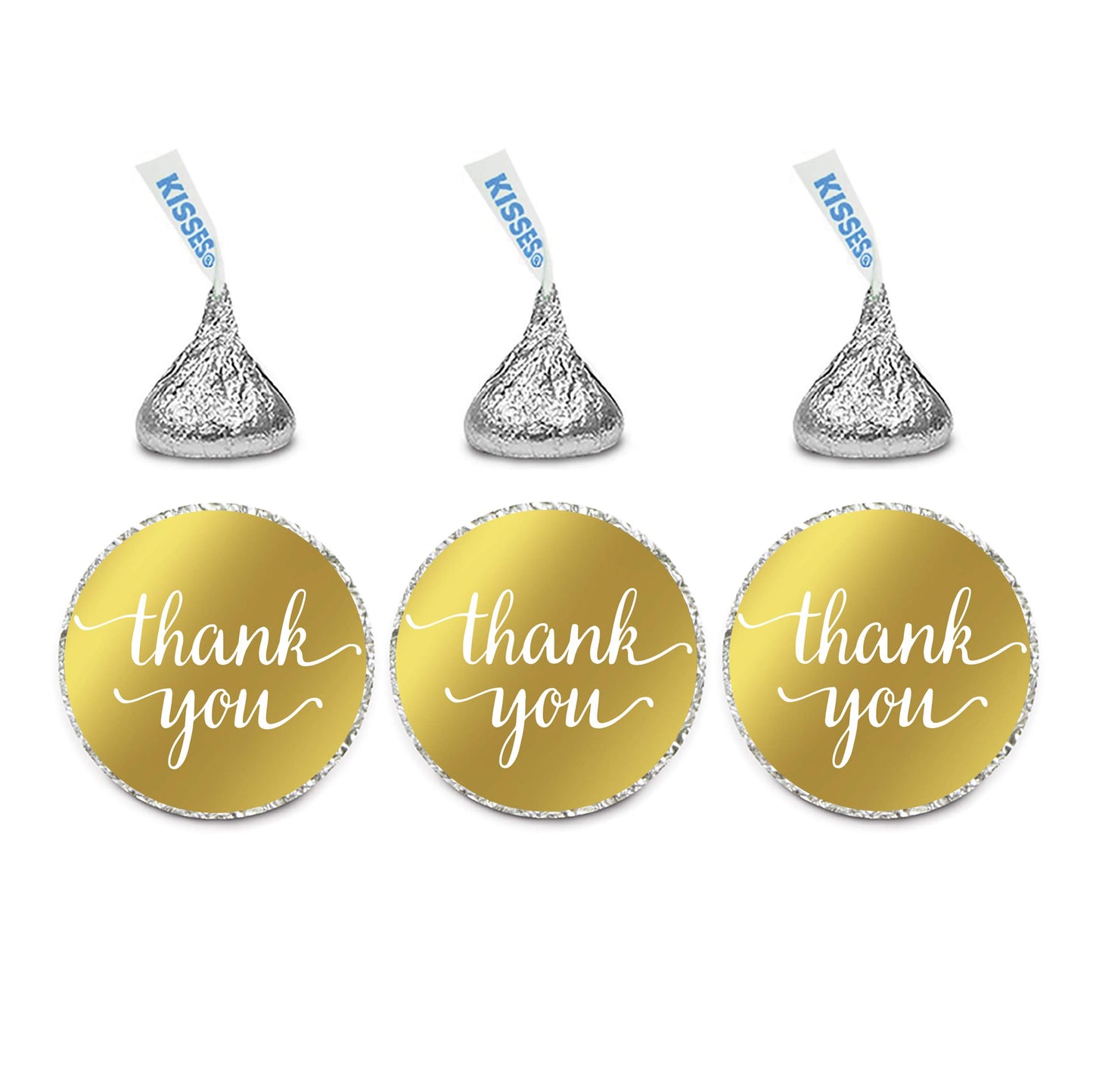Metallic Gold Thank You Chocolate Drop Labels – 216 Pack