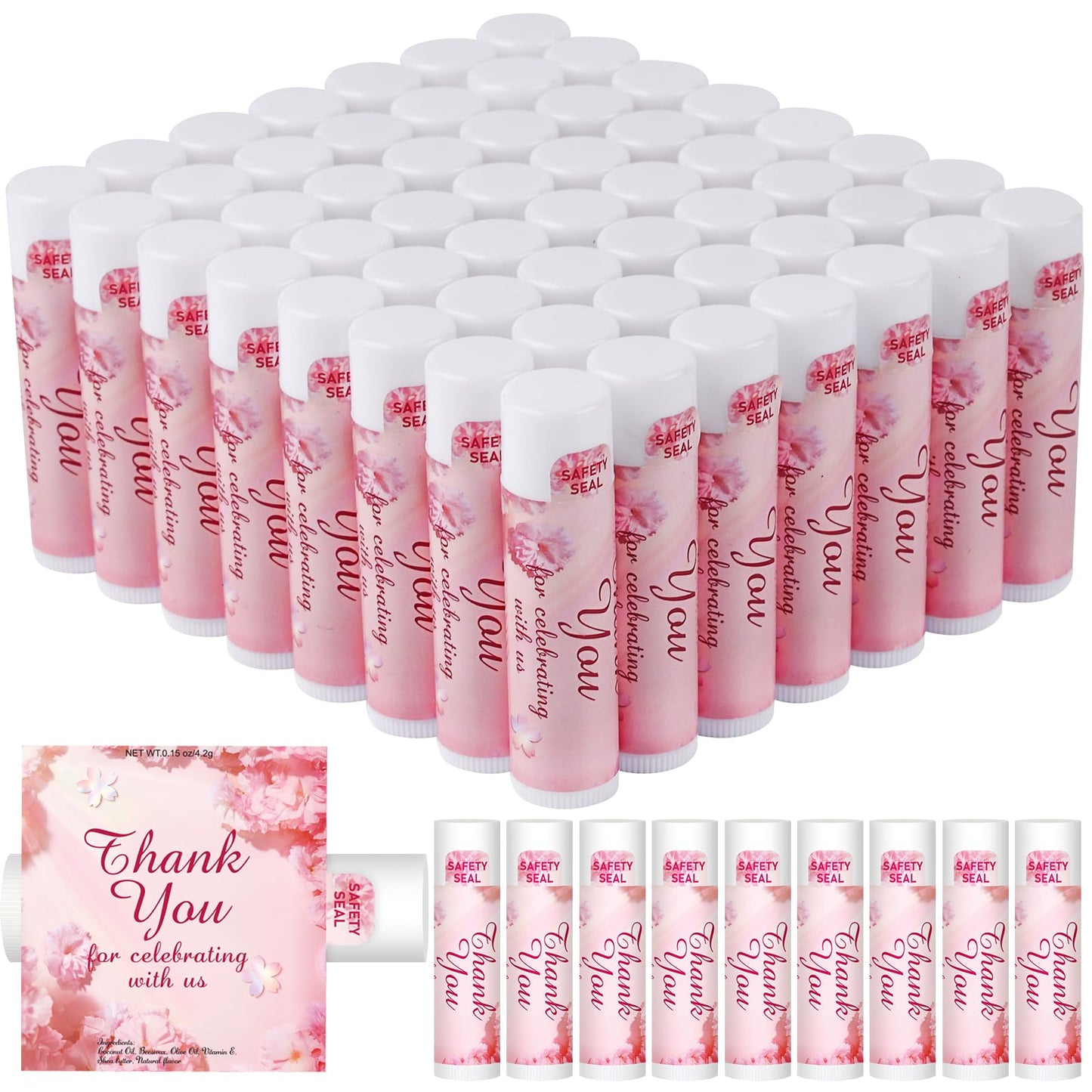 Wedding & Bridal Shower Lip Balm Bulk – 60 Pack