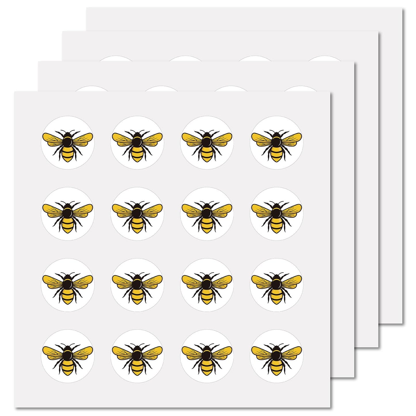 CREATCABIN 128Pcs Bee Planner Stickers Cartoon Vinyl Decal Self-Adhesive Waterproof Sticker Round Bulk Yellow Stickers for Water Bottles Laptop Luggage Cup Computer Mobile Phone Skateboard 2.5x2.5cm