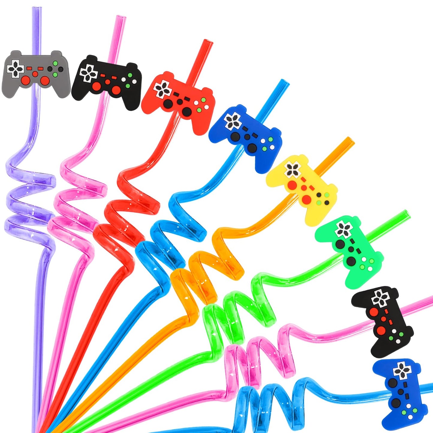 Video Game Reusable Party Favor Straws