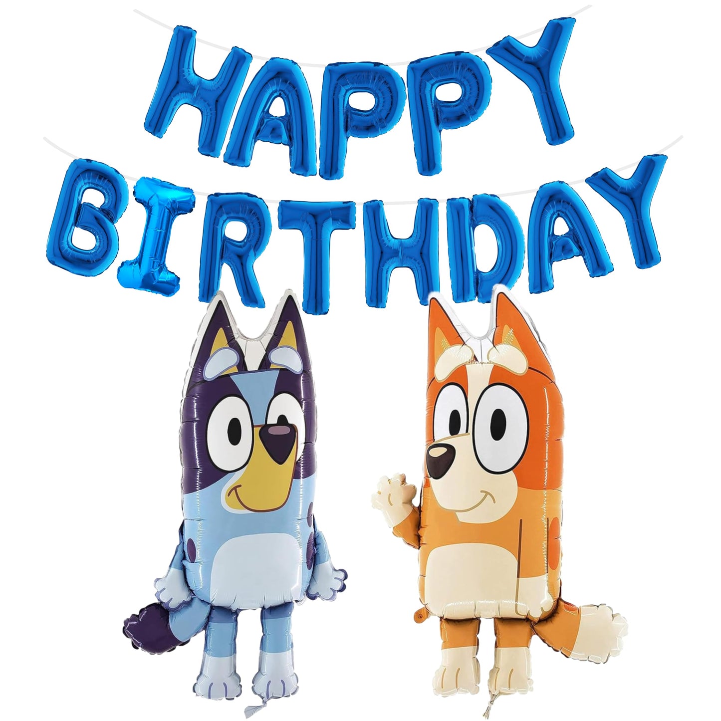 Blue Puppy Character Birthday Balloon Pack with Happy Birthday Banner