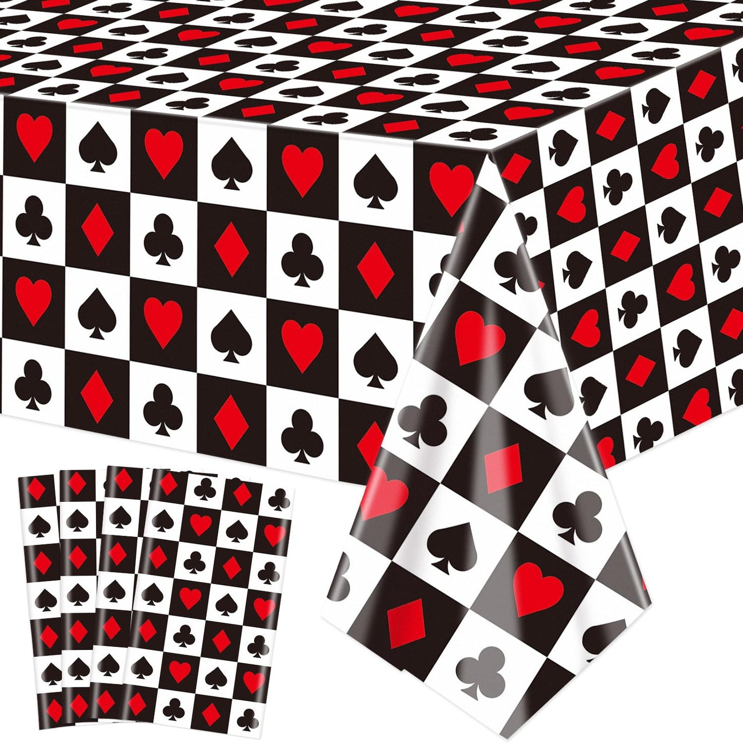 Casino Plastic Tablecloth – 4 Pack