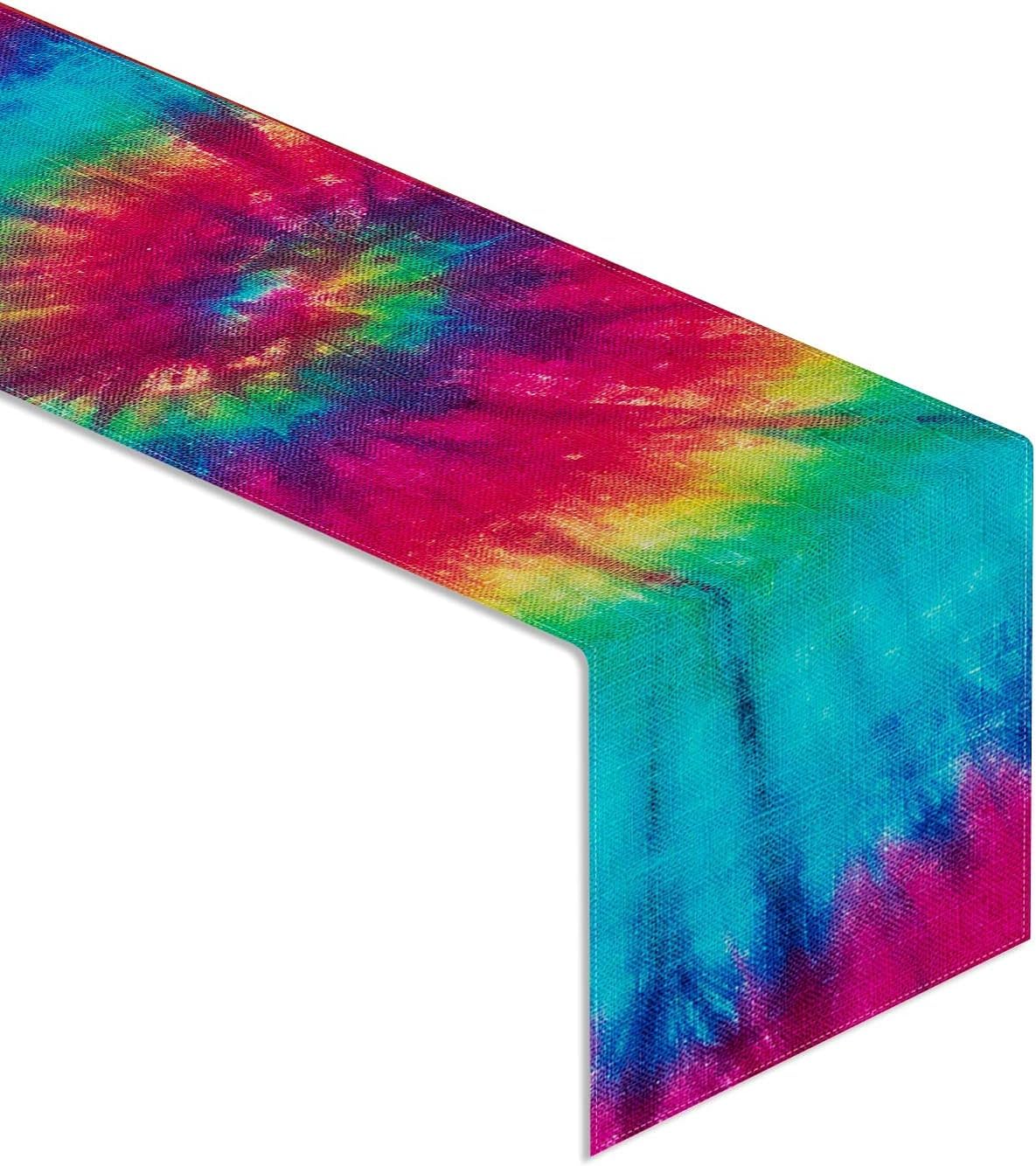 Linen Tie Dye Table Runner – Hippie Theme