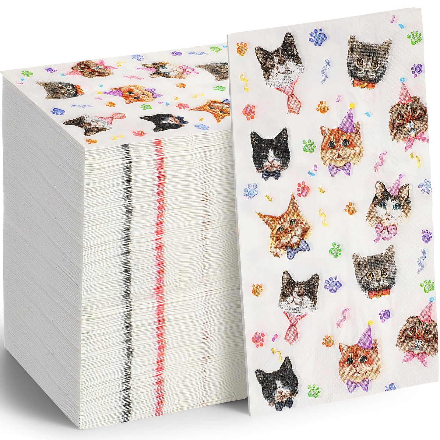 Cat Watercolour Paper Party Napkins – 100 Pack