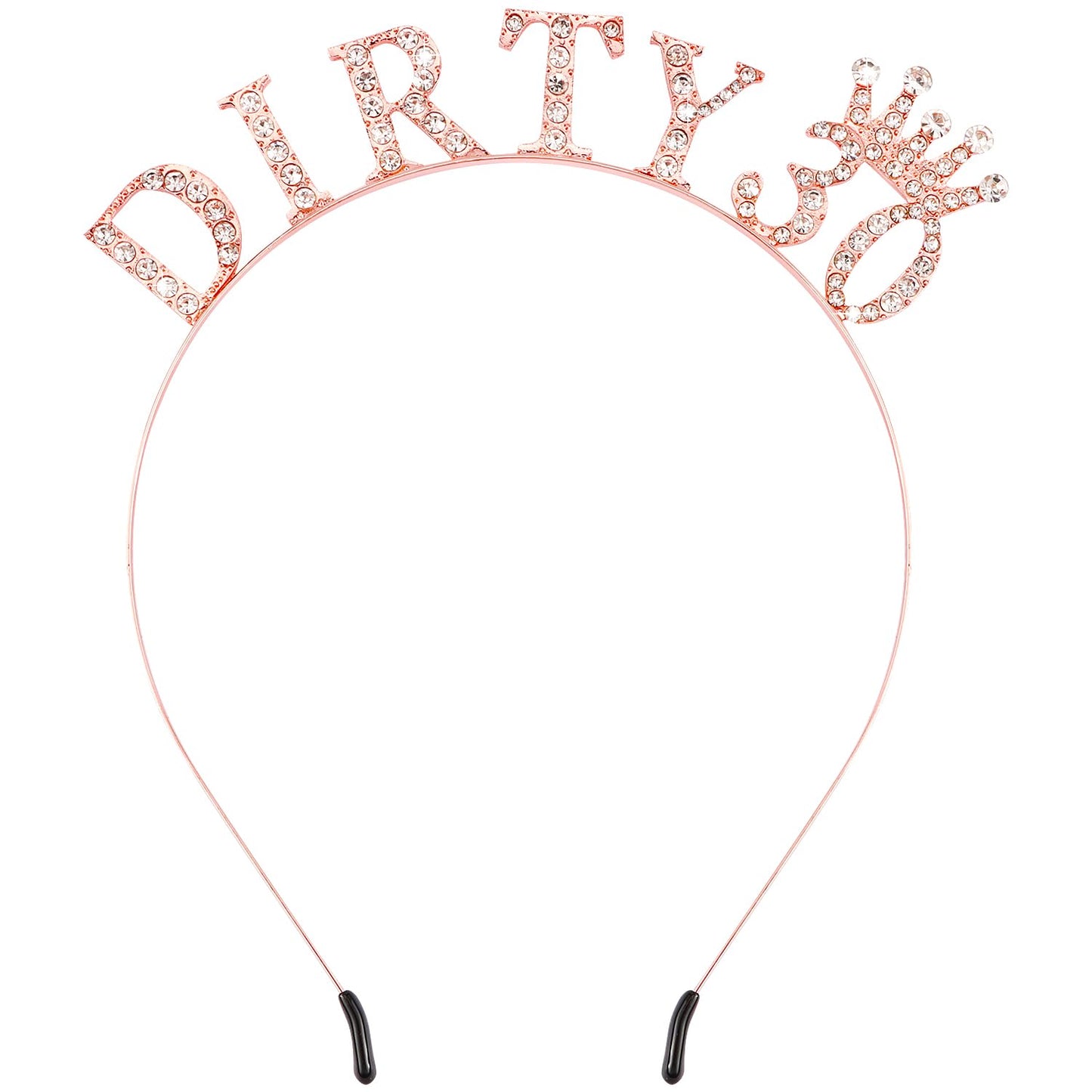 Dirty 30 Birthday Headband & Rose Gold Tiara Crown Set