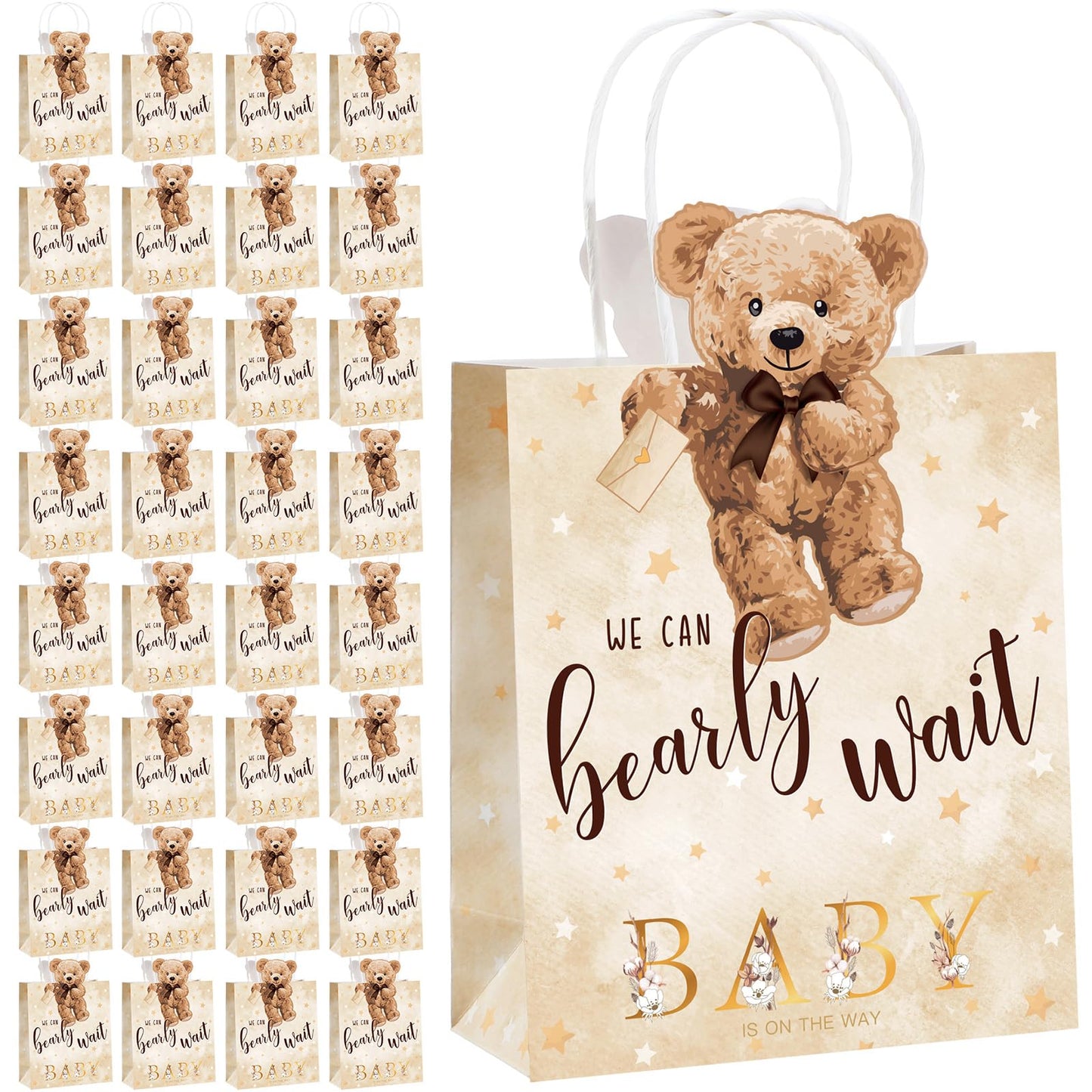 We Can Bearly Wait Baby Shower Gift Bags – 32 Pack