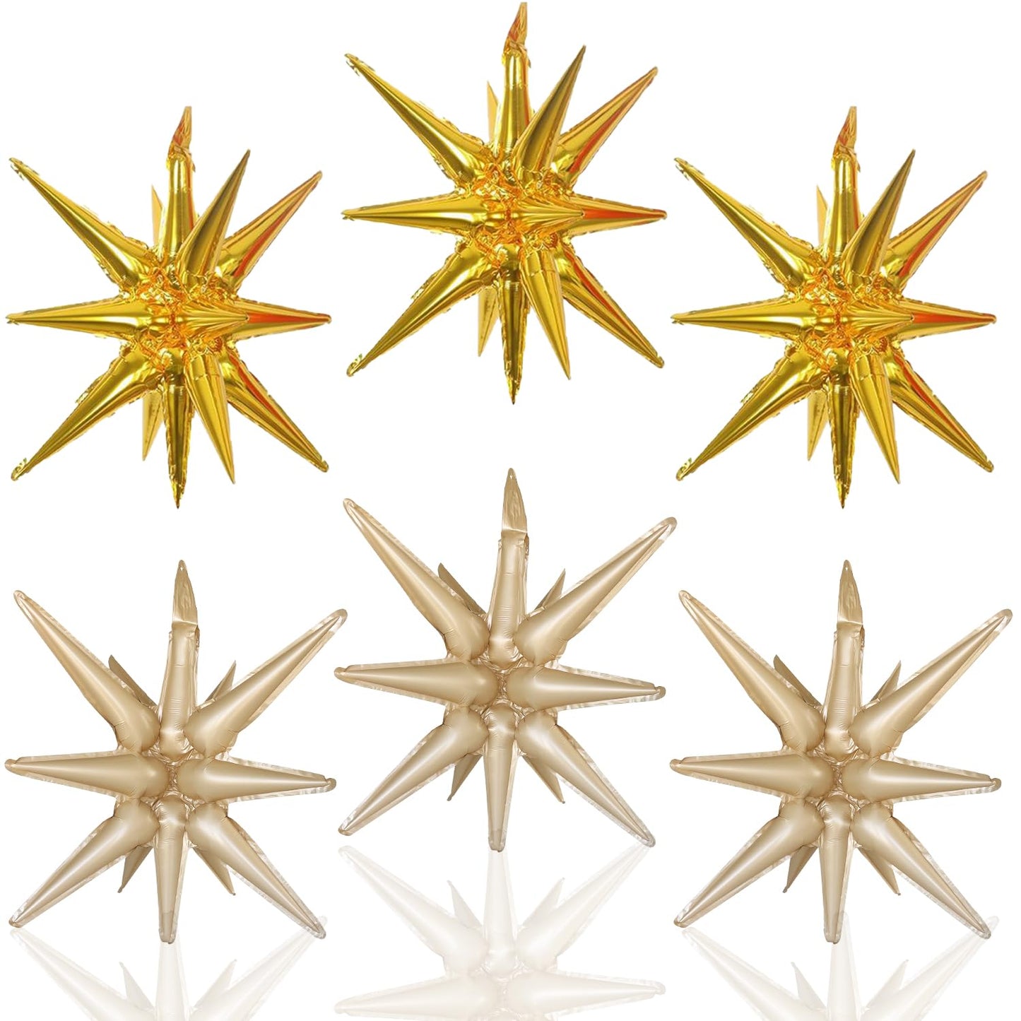 Gold Foil Spike Star Balloons