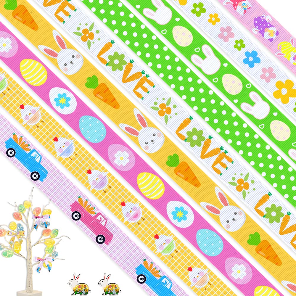Easter Grosgrain Ribbon Set – 9 Rolls for Crafts & Gift Wrap