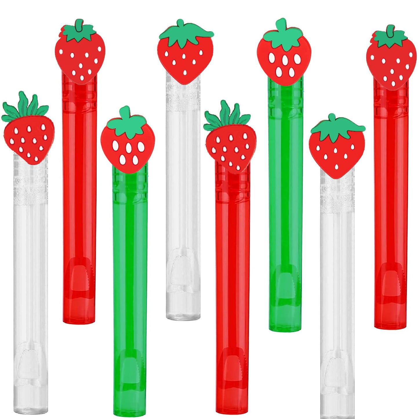 Strawberry Mini Bubble Wands Party Favours – 48 Pack