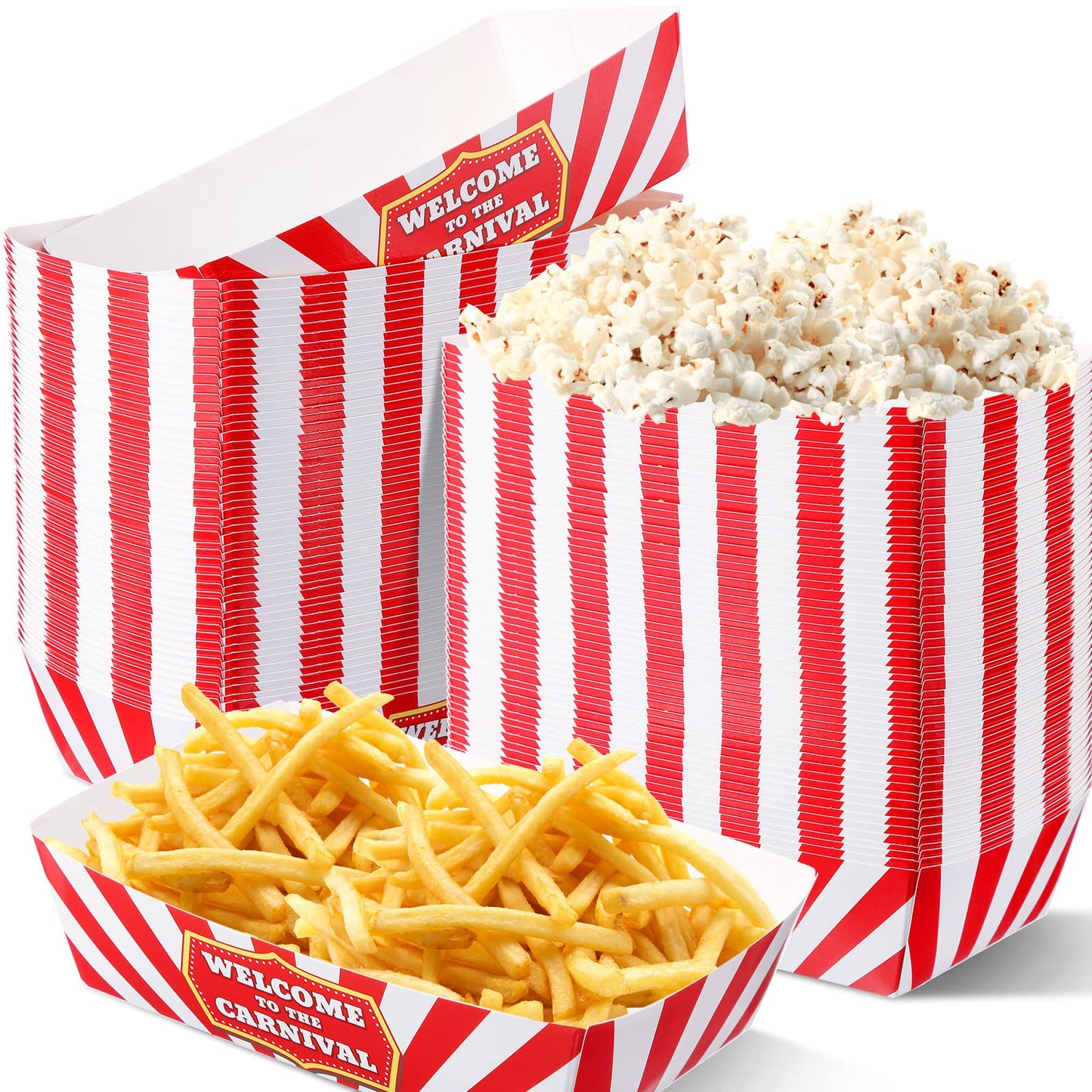 Carnival Circus Paper Food Trays – 200 Pack