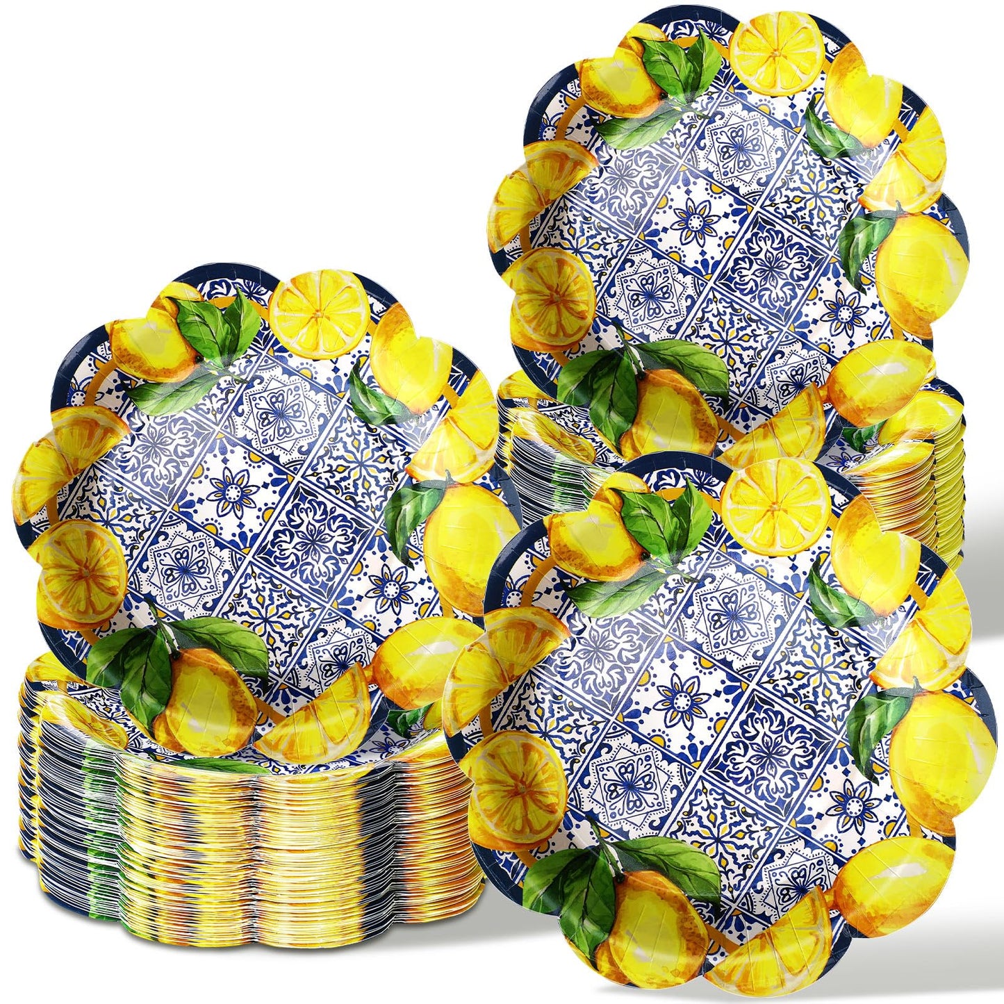 Capri Lemon Paper Plates – 100 Pack, 7 Inch