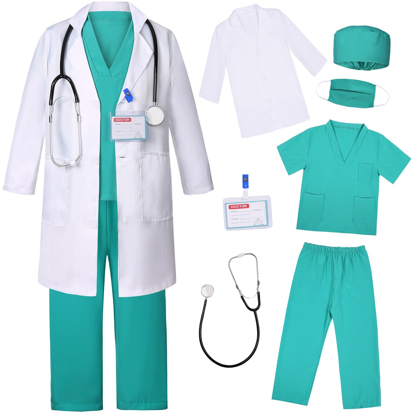 Costumerry Doctor Costume for Kids Toddler Doctor Costume for Boys Girls Halloween Dress Up Party (6-7 Years)