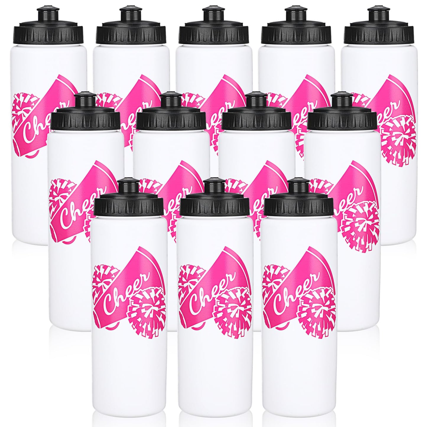 Cheerleader Plastic Reusable Water Bottles Favors