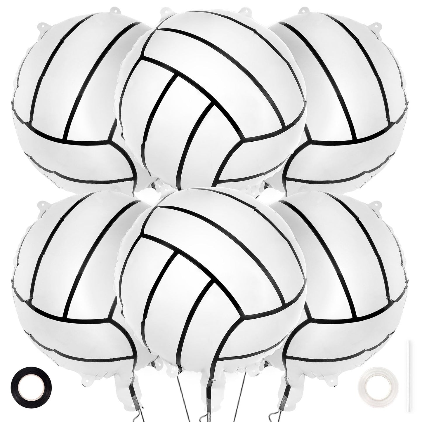 Volleyball Foil Balloons – 6 Pack