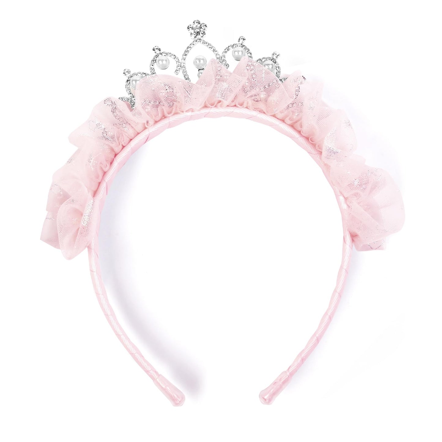 Princess Pink Tulle Tiara Headband
