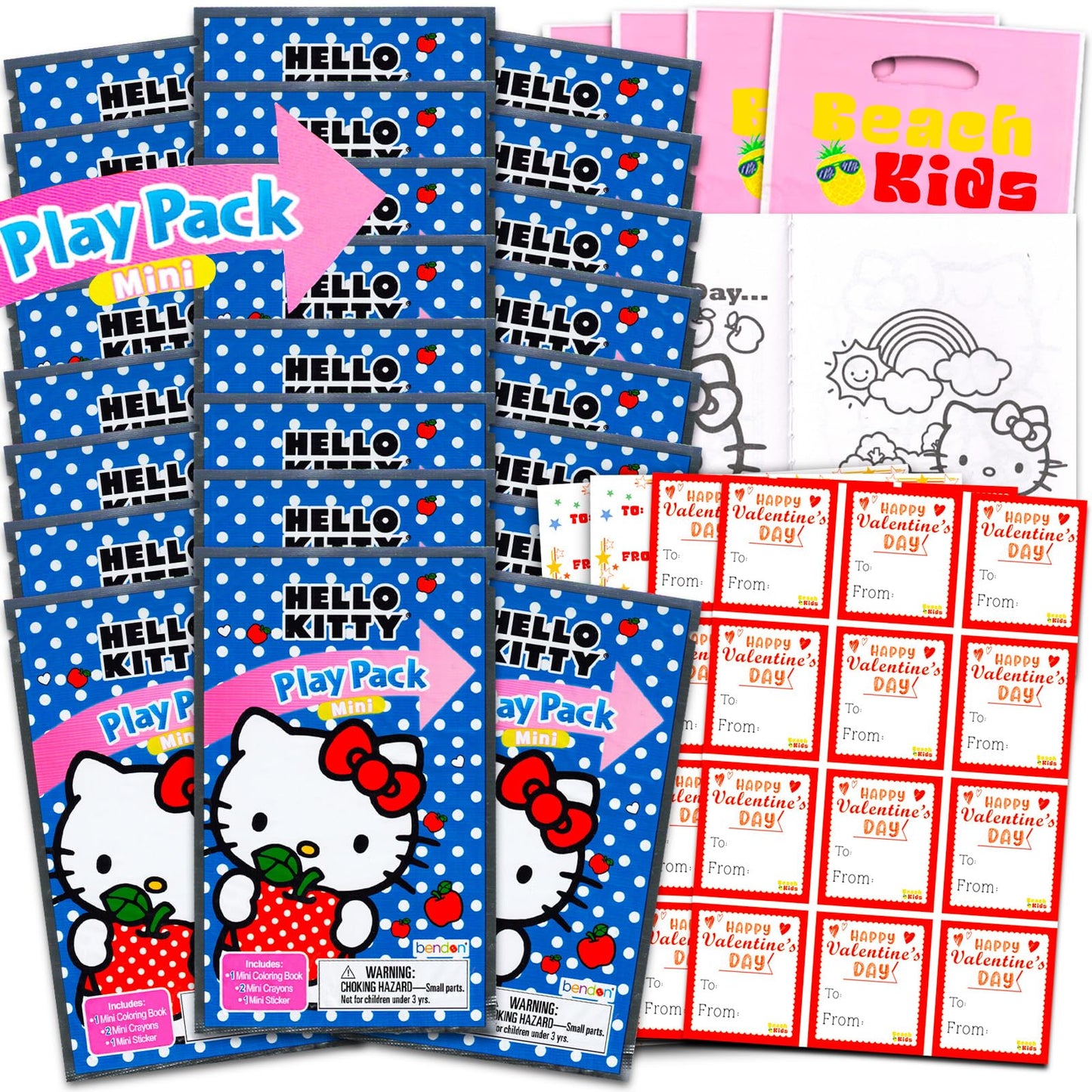 Hello Kitty Valentines Day Mini Coloring Activity Packs