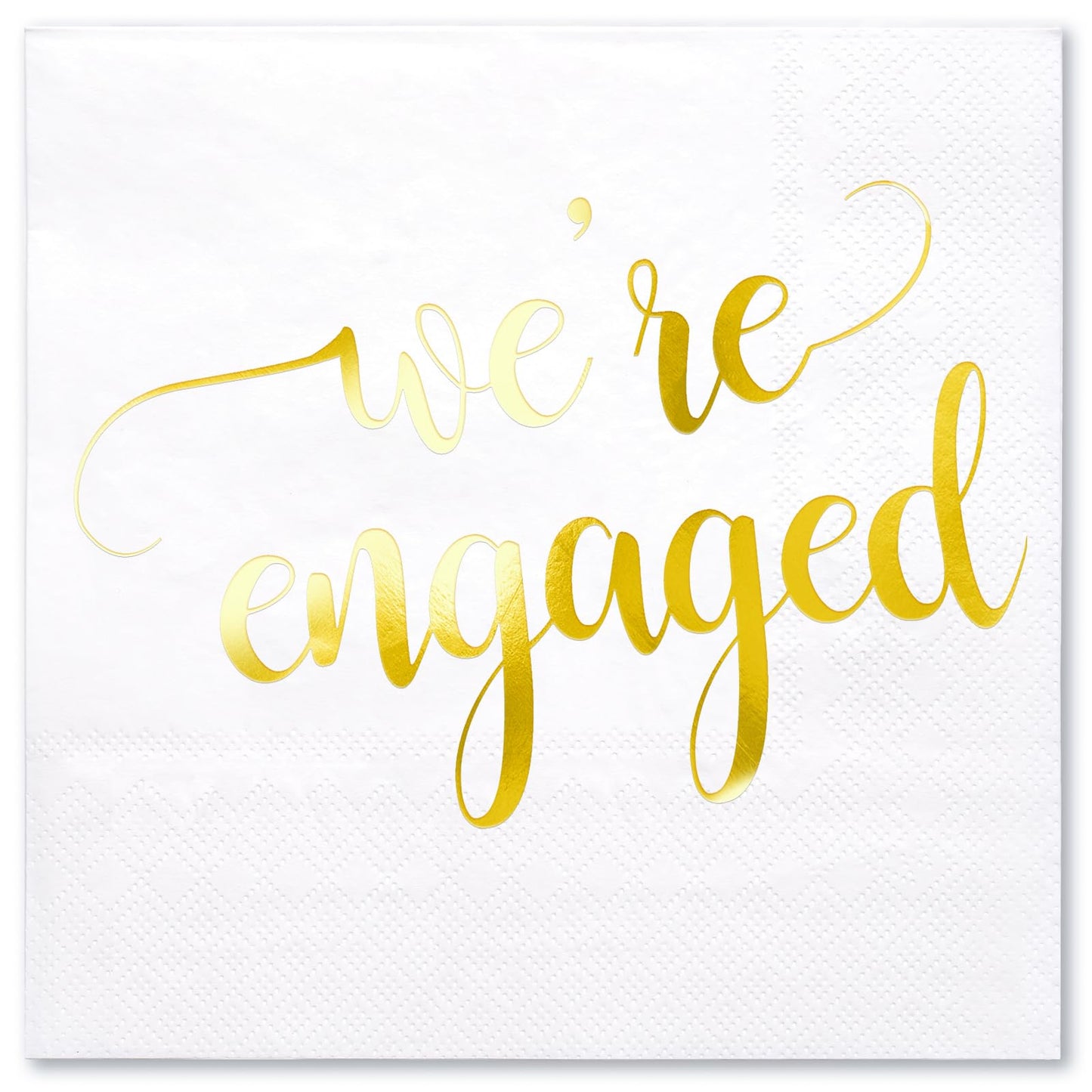 We're Engaged Napkins – 50 Pack, Gold