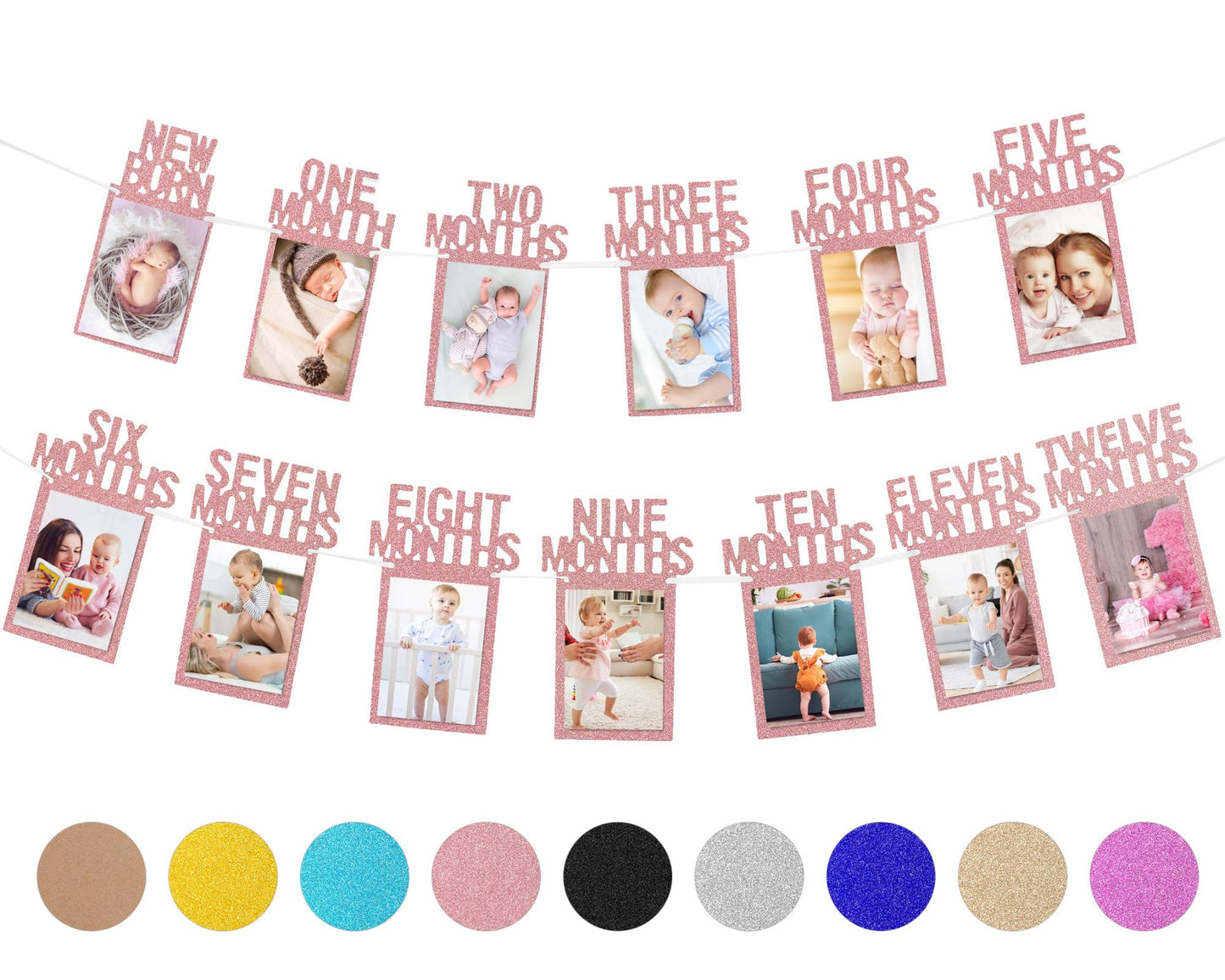 Rose Gold Baby Photo Banner
