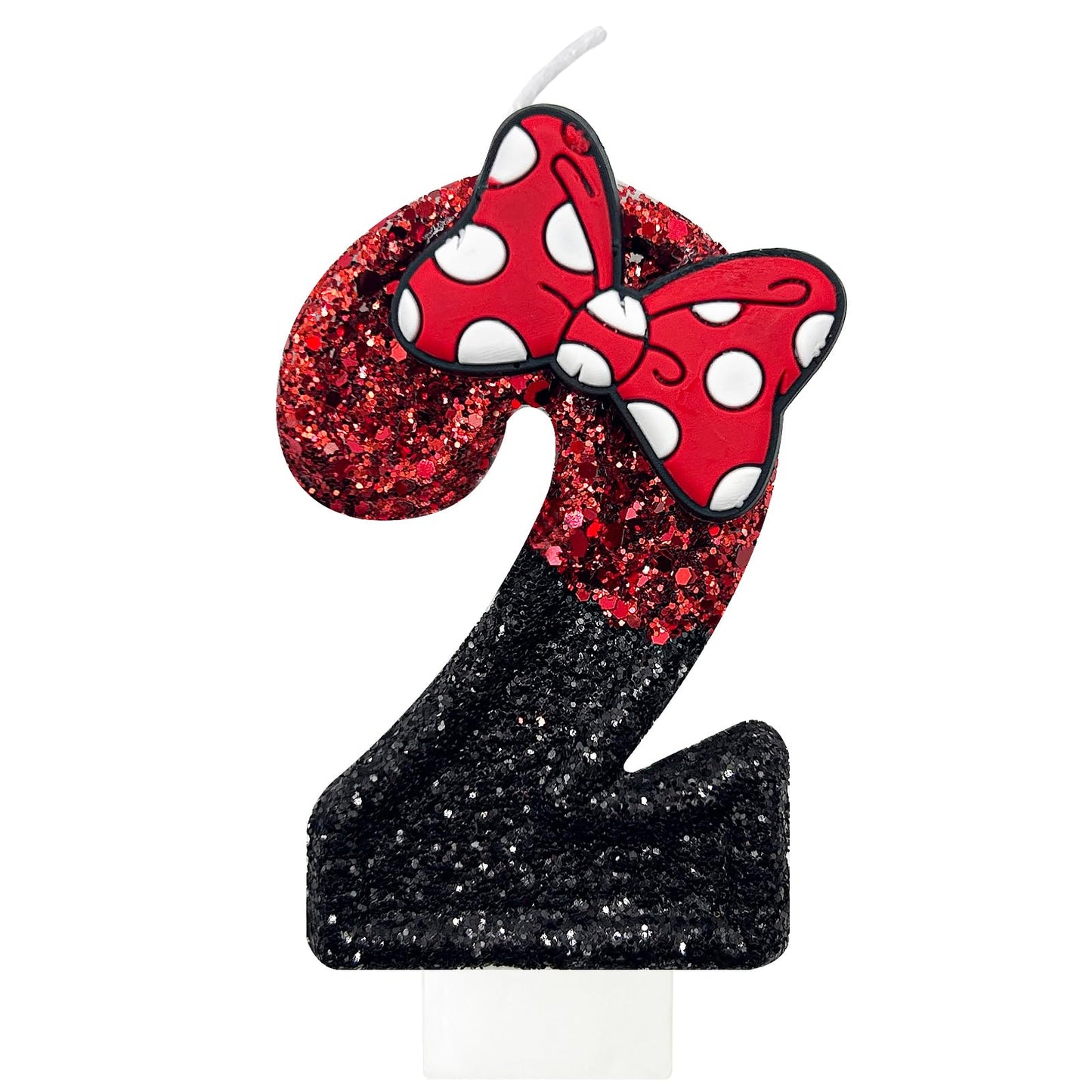 Red Bow Number 2 Birthday Cake Candle