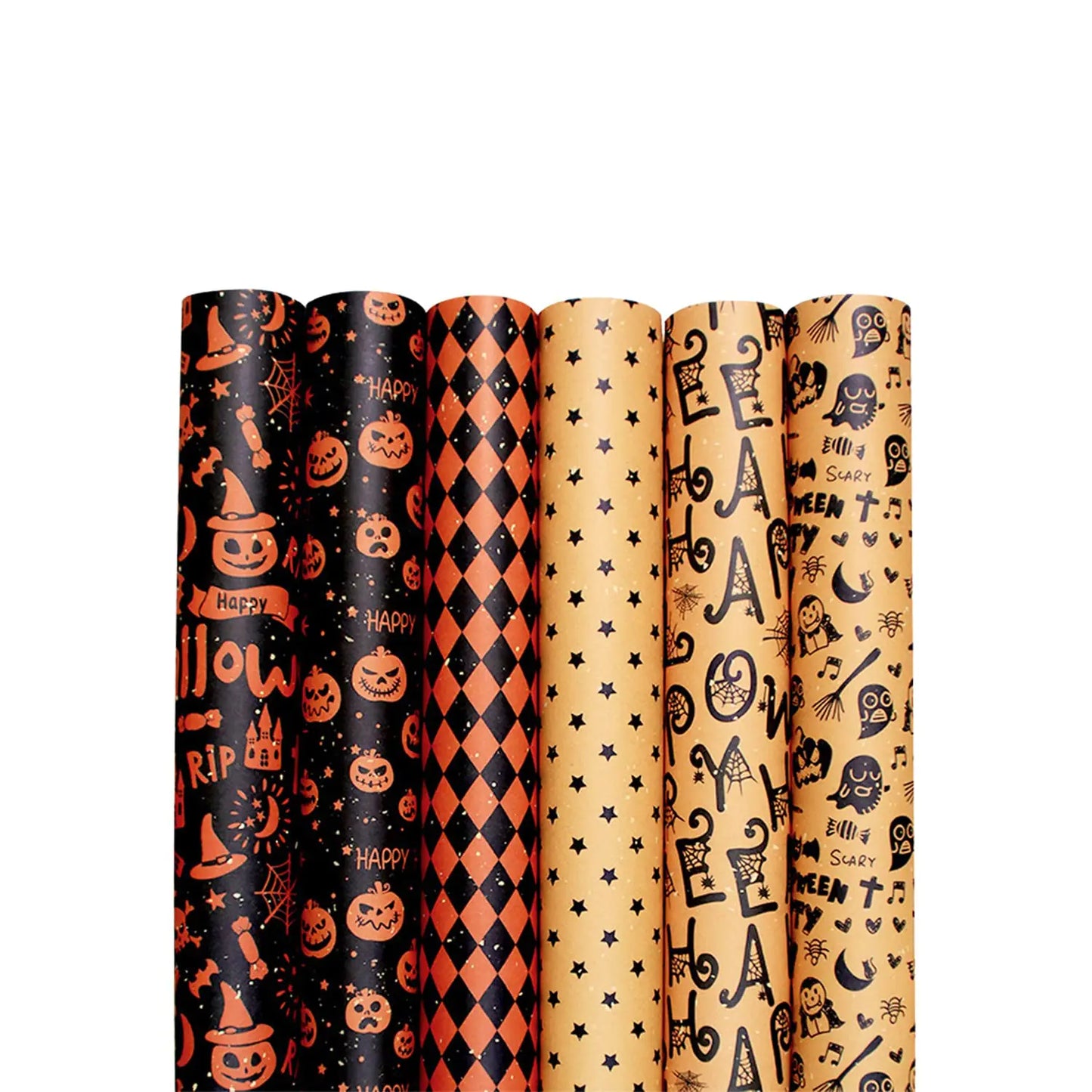 Halloween Wrapping Paper Sheets - 6 Designs