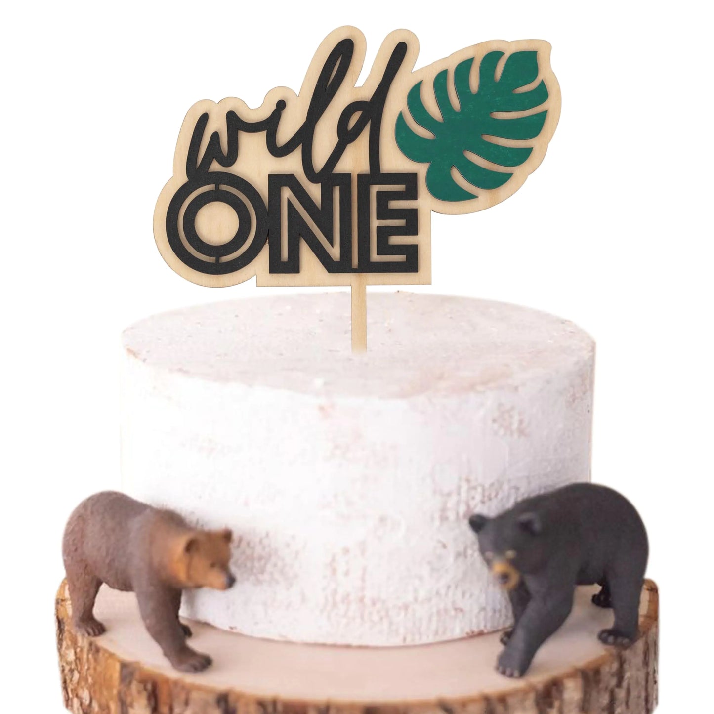 Wild One Wooden Cake Topper - Jungle 1st Birthday