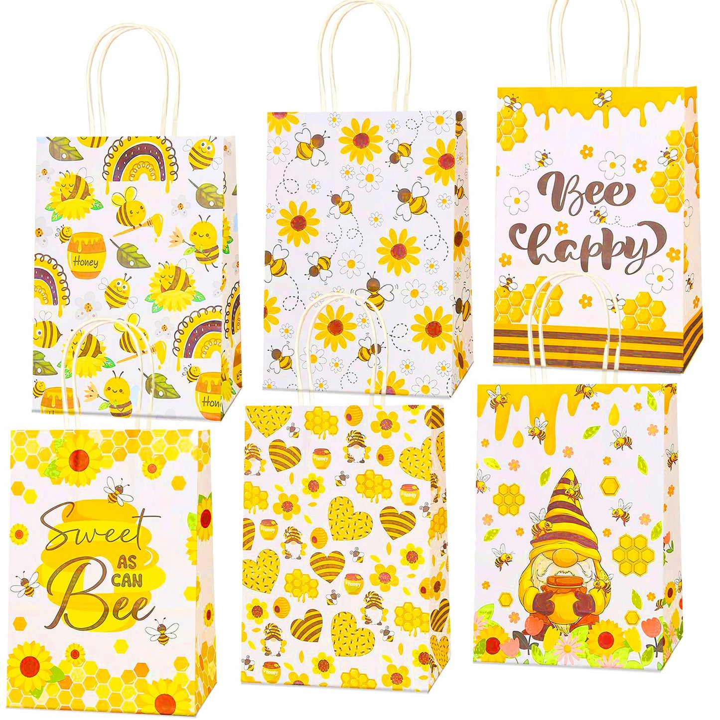 Honey Bee Cardboard Treat Party Bags – 24 Pack