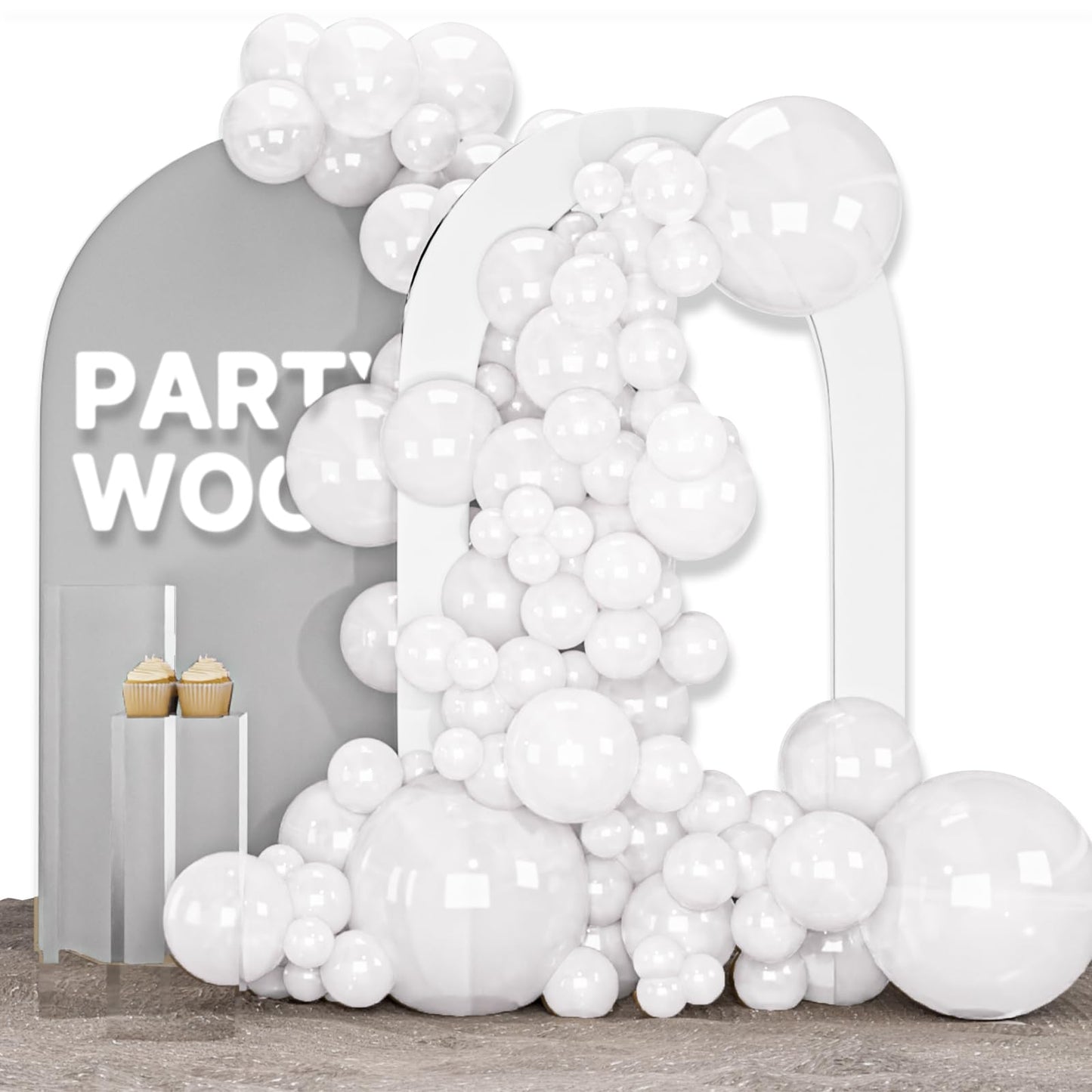 Pearl White Balloon Garland Arch Kit – 85 Piece