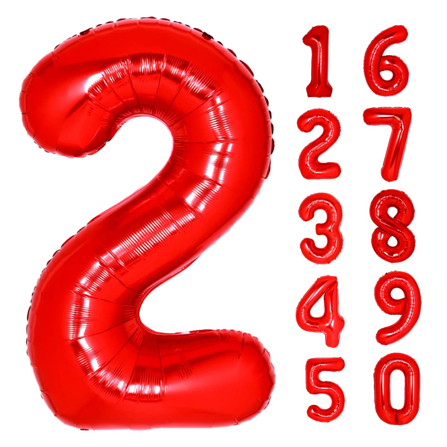 Red Number 2 Giant Foil Balloon - 40 Inch