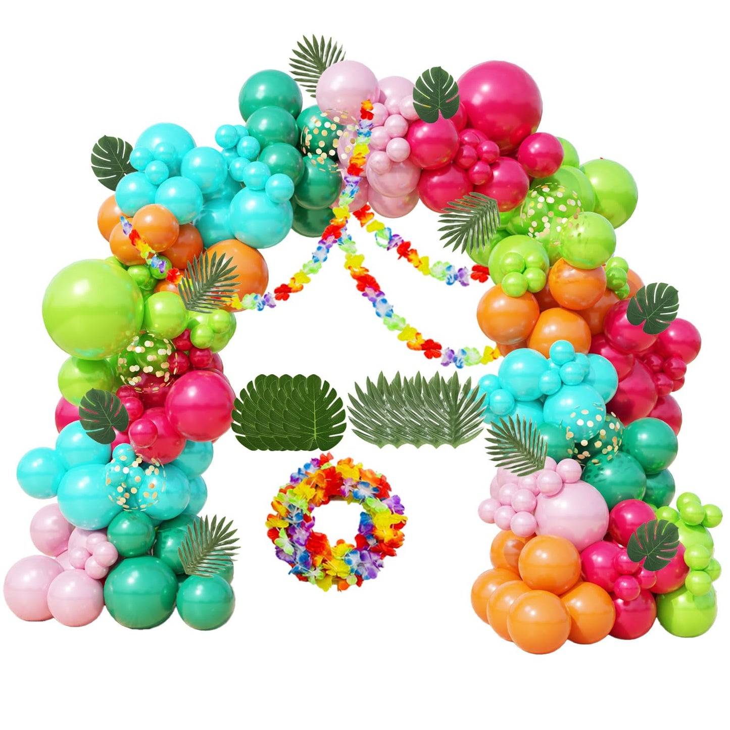 Tropical Hawaiian Rose Gold Balloon Arch Kit – 161 Piece
