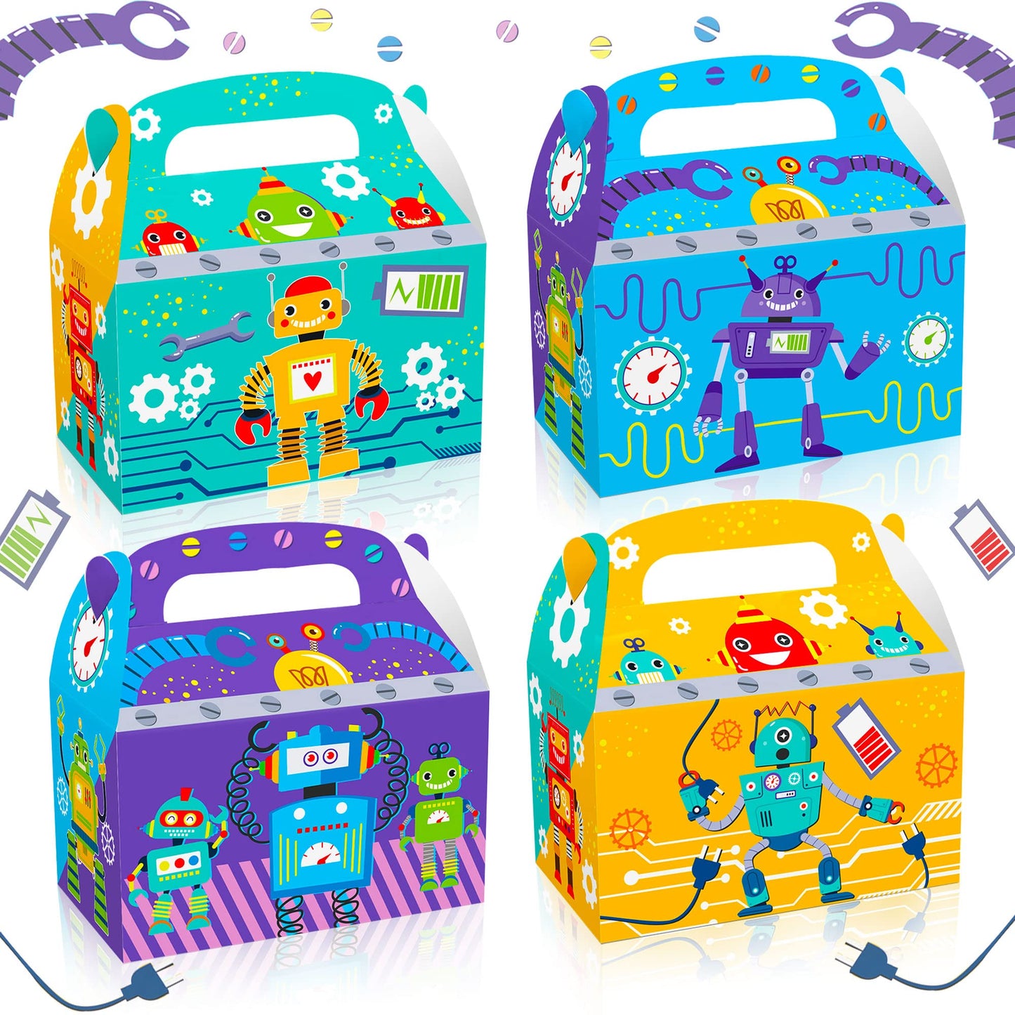 Robot Birthday Party Favour Boxes – 12 ct