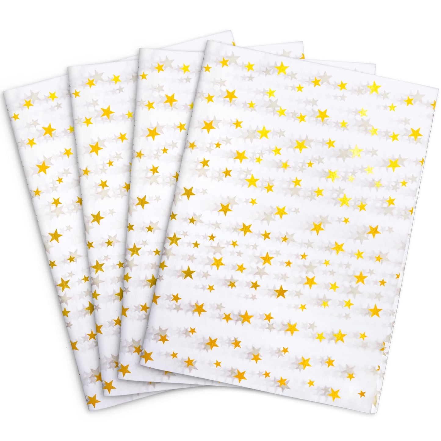 MR FIVE 100 Sheets Gold Star Tissue Paper Bulk20" x 14"Gold Star Tissue Paper for Gift BagsGold Star Tissue Paper for BirthdayHolidayWeddingsBaby ShowerMothers Day (White with Gold Star)