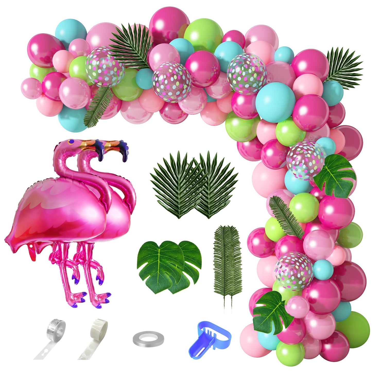 Tropical Flamingo Balloon Garland Arch Kit – 142 Piece