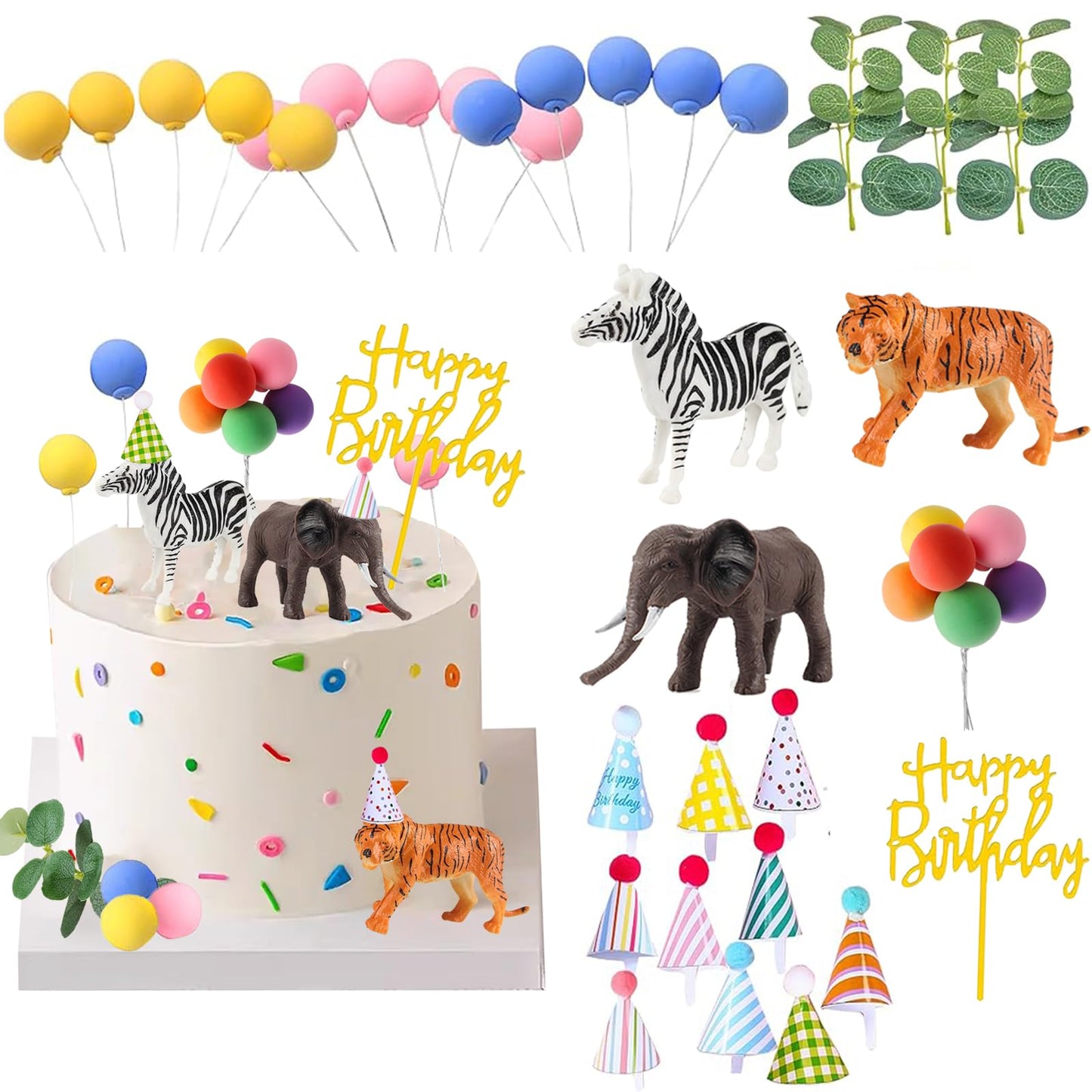 Safari Animal Cake Toppers - Jungle Birthday