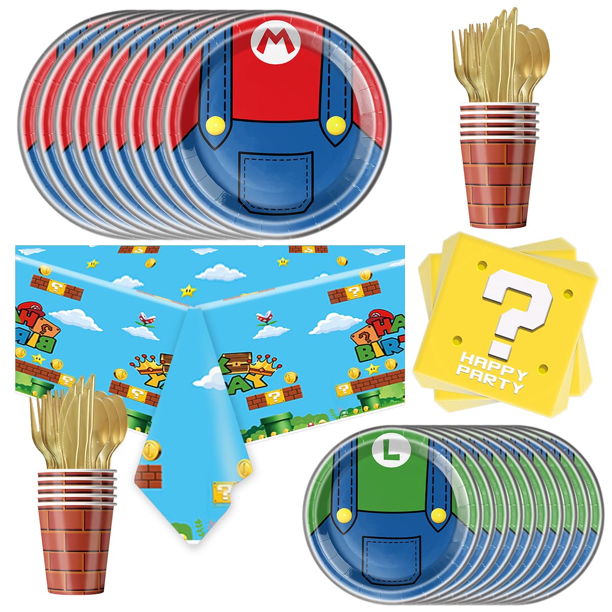 Plumber Adventure Party Tableware Set – 81 Piece