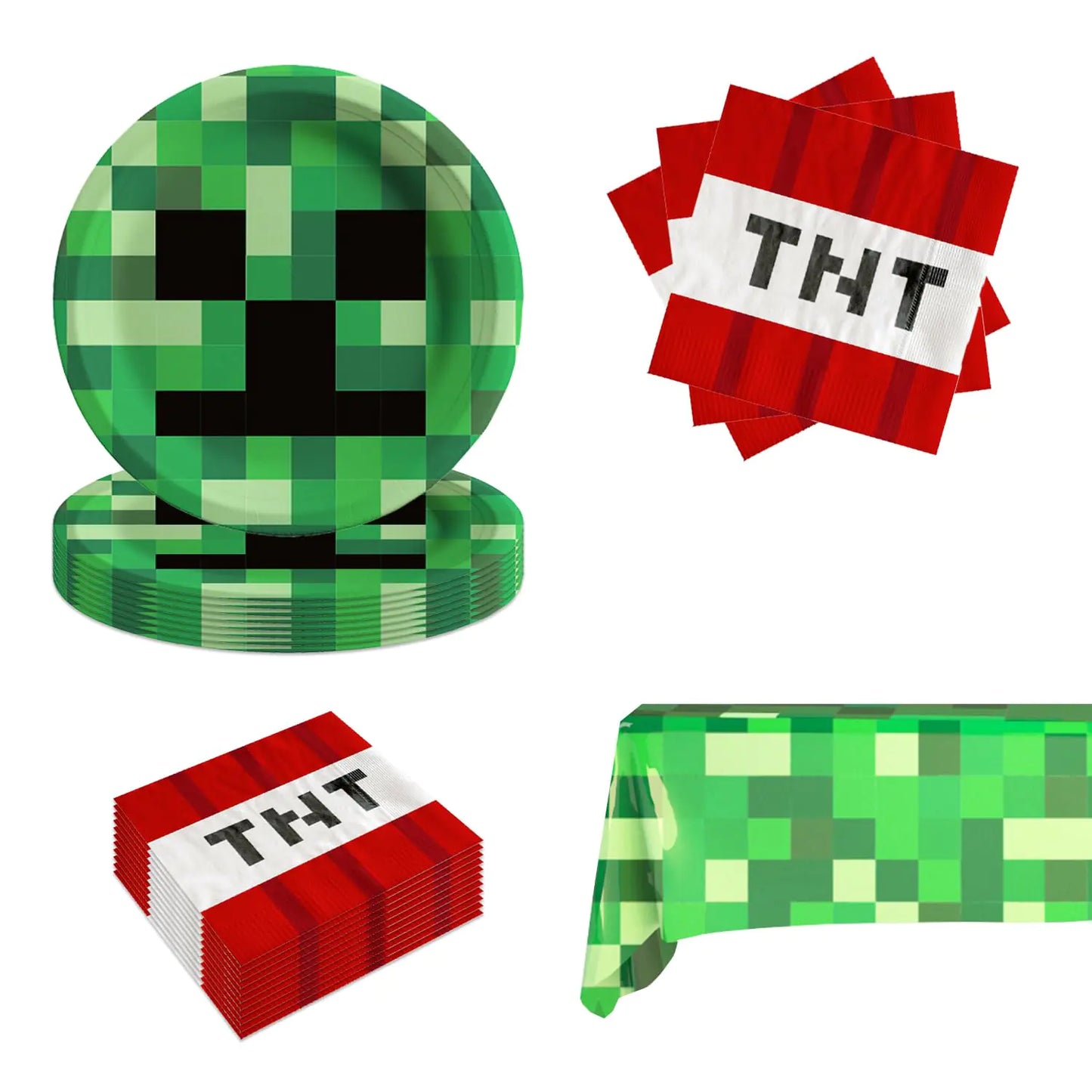 Pixel Miner Party Tableware Set