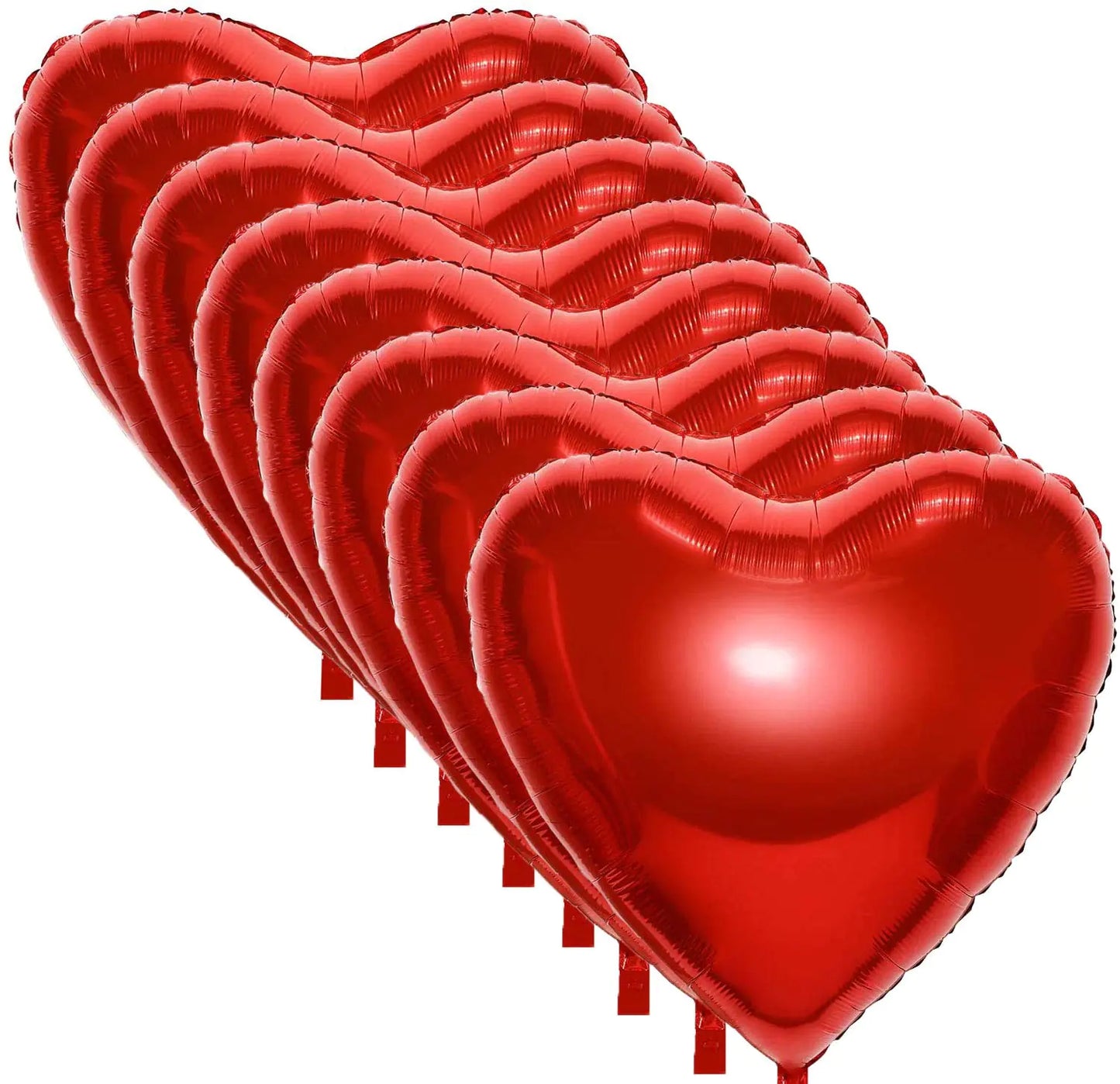 8-Pack 32" Red Heart Foil Balloons