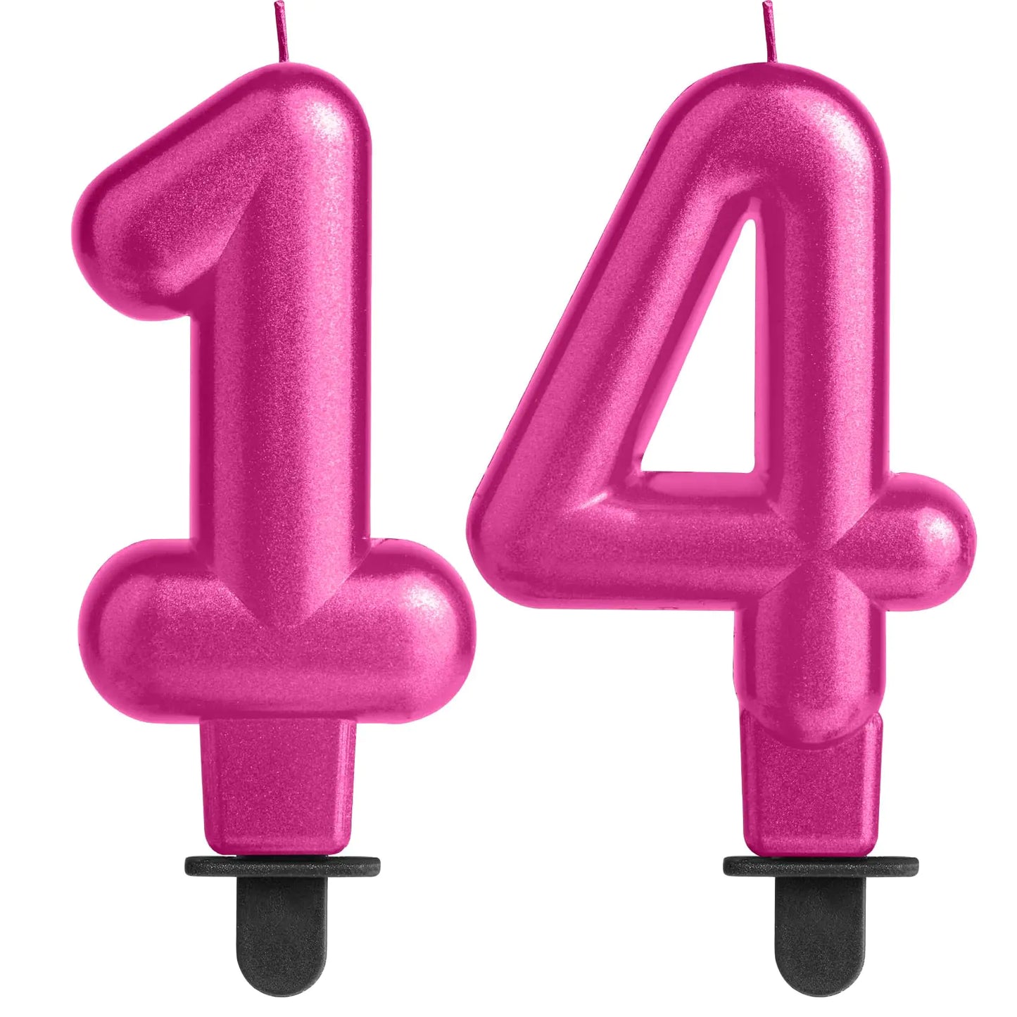 Rose Pink 14th Birthday Number Candles – Elegant Cake Topper Set
