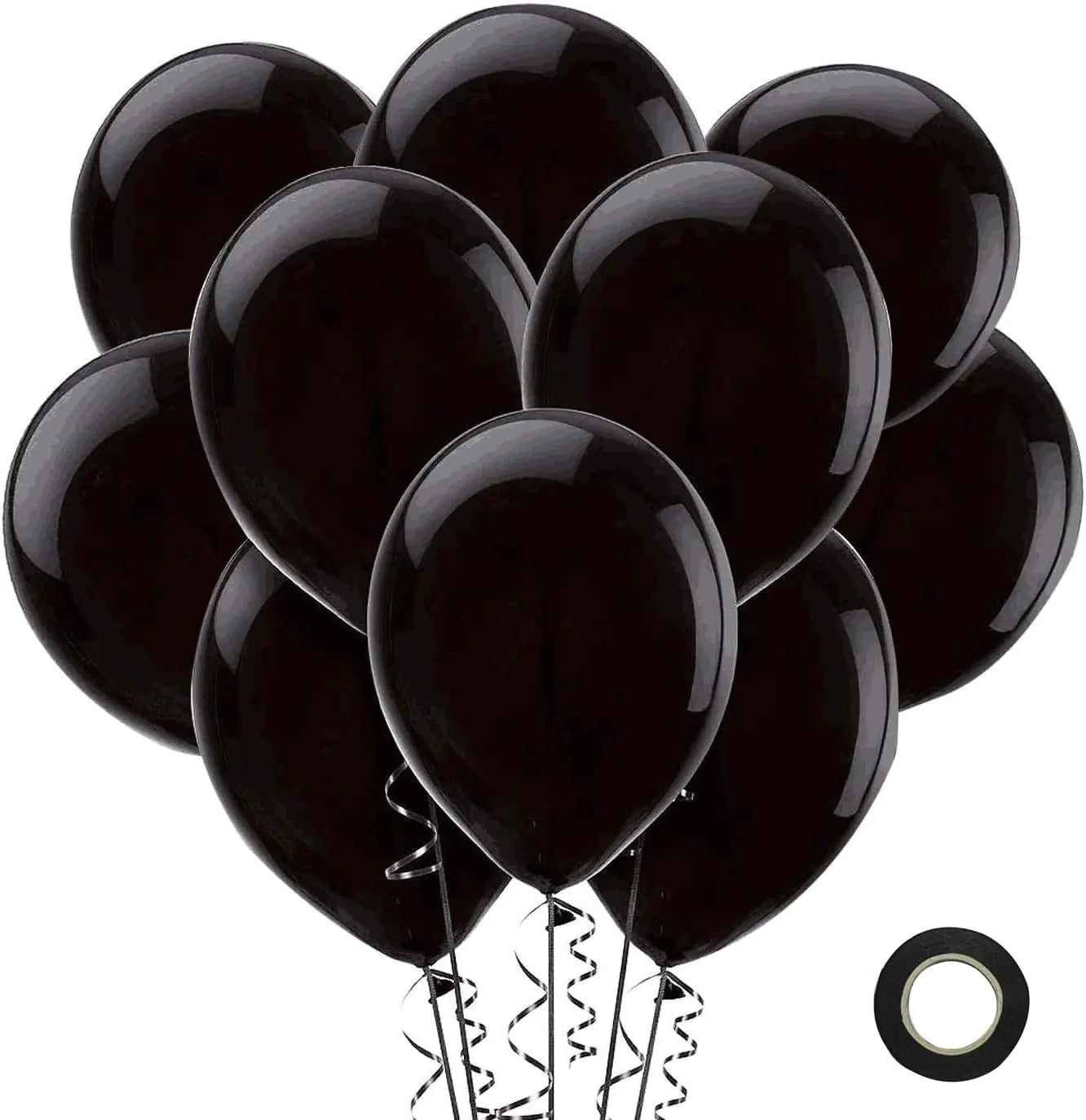 Classic Black Latex Balloons - 50 ct