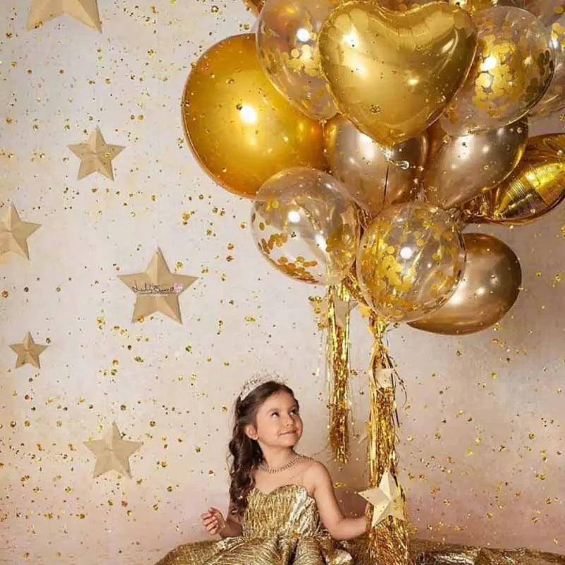 Metallic Confetti Latex Balloons – 12 Inch Party Balloons