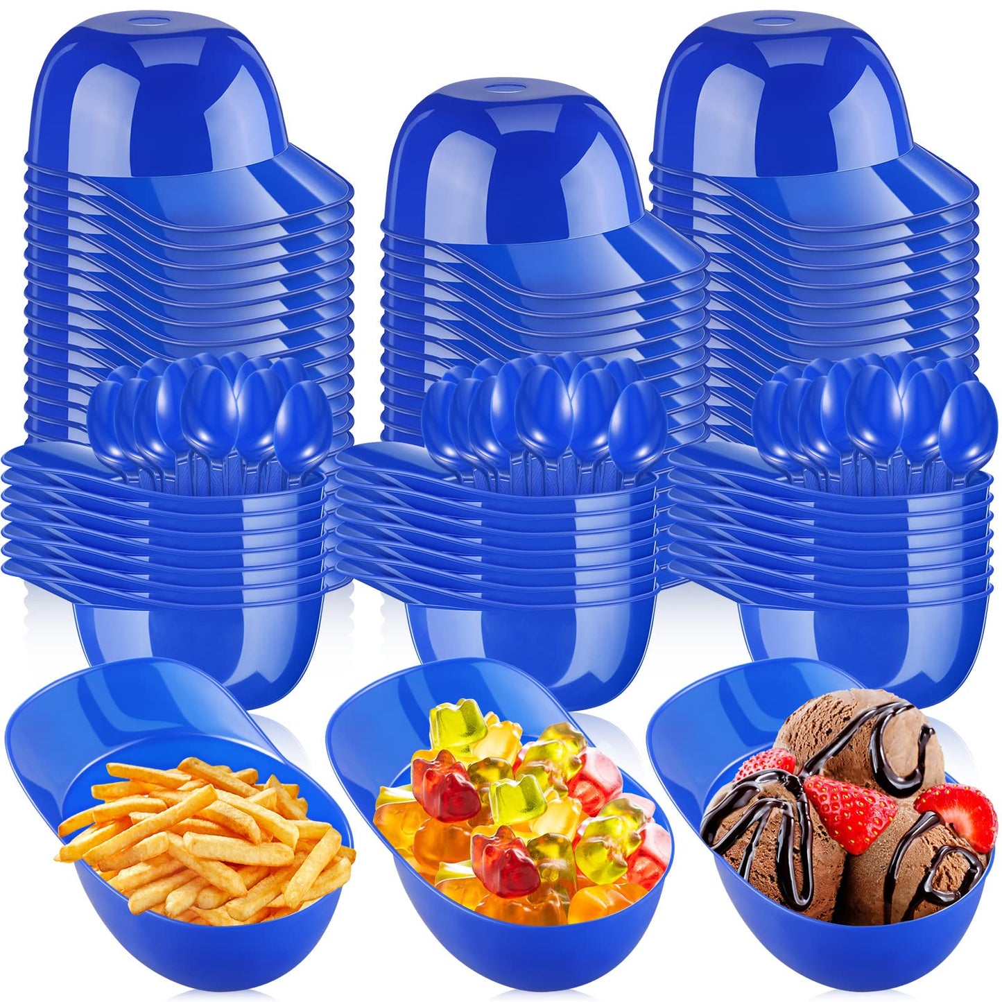 Baseball Helmet Ice Cream Bowls with Spoons – 50 Set
